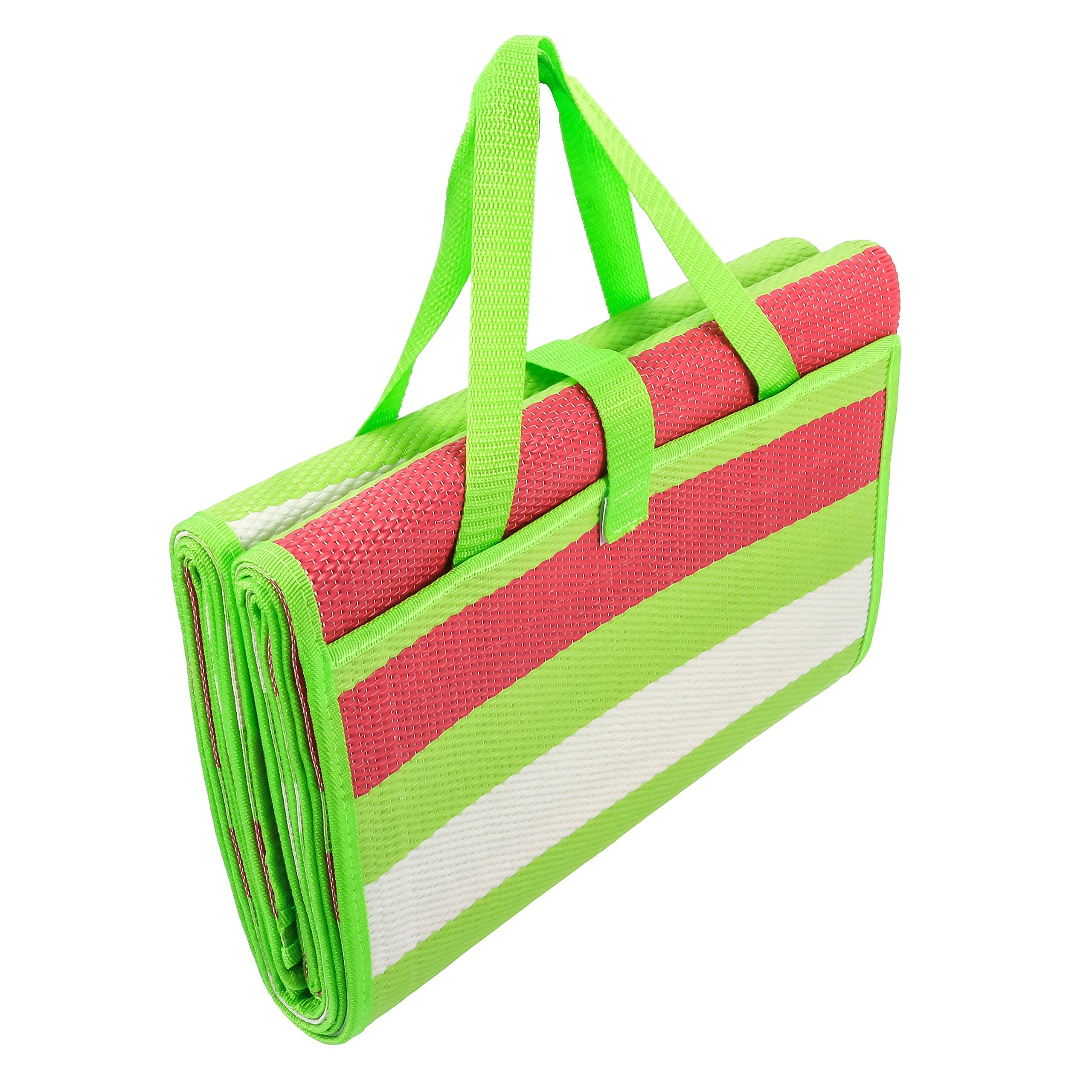 Camco Handy Mat With Strap, Perfect For Picnics, Beaches, Rv And Outings (Green/Red - 60'' X 78'') (42813)