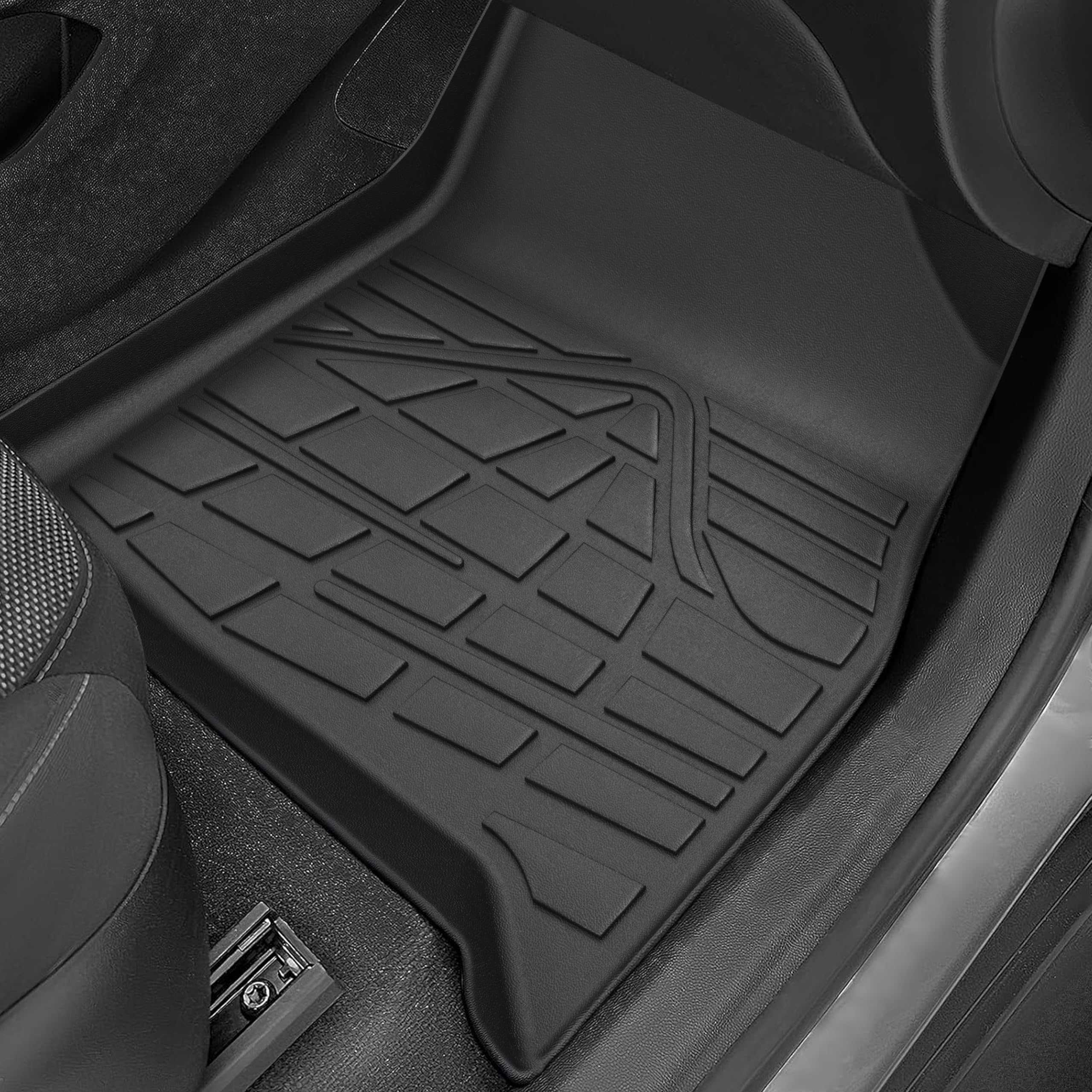 KARPAL Floor Mats for 2018-2023 Chevy Traverse, TPE Rubber, Black, 7 Seats, Anti-Slip All-Weather Protection, Model FM-CV1823TV-