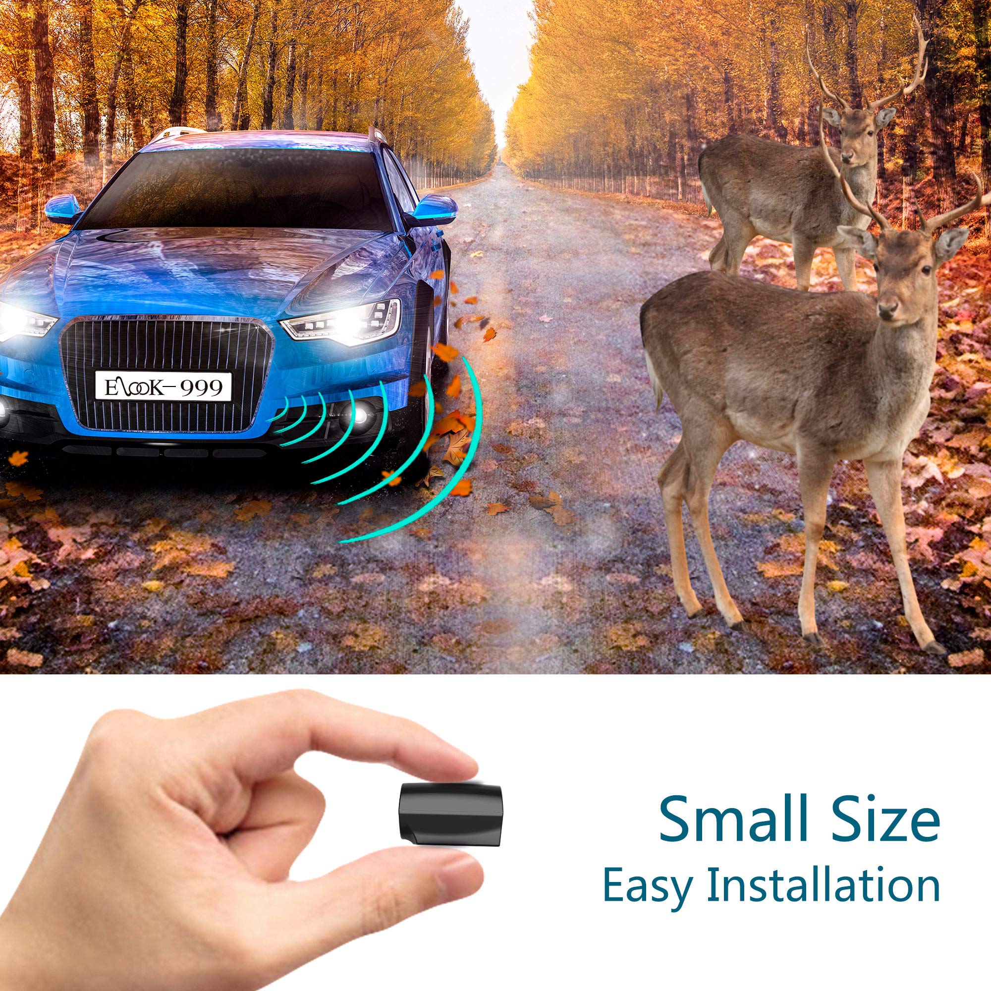 Elook Deer Warning Whistles Device For Car, Save Deer Whistle With Upgraded Acrylic Double-Sided Tape, Mini Size, 2 Pack (Patent