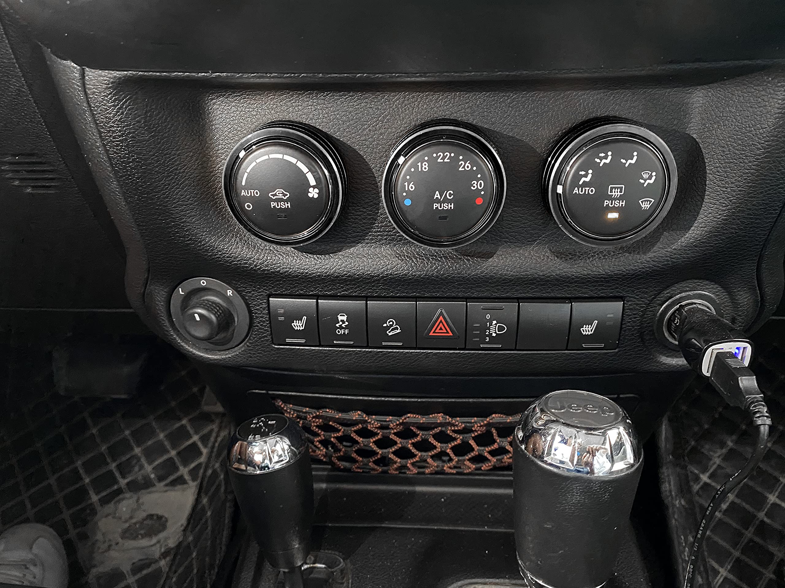Ac Climate Control Knob Ring Air Conditioner Switch Volume Cover Compatible With 2011-2017 Jeep Wrangler Jk Jku/Dodge Challenger 2008-2014 Interior Conditioning Accessories Trim (Black)