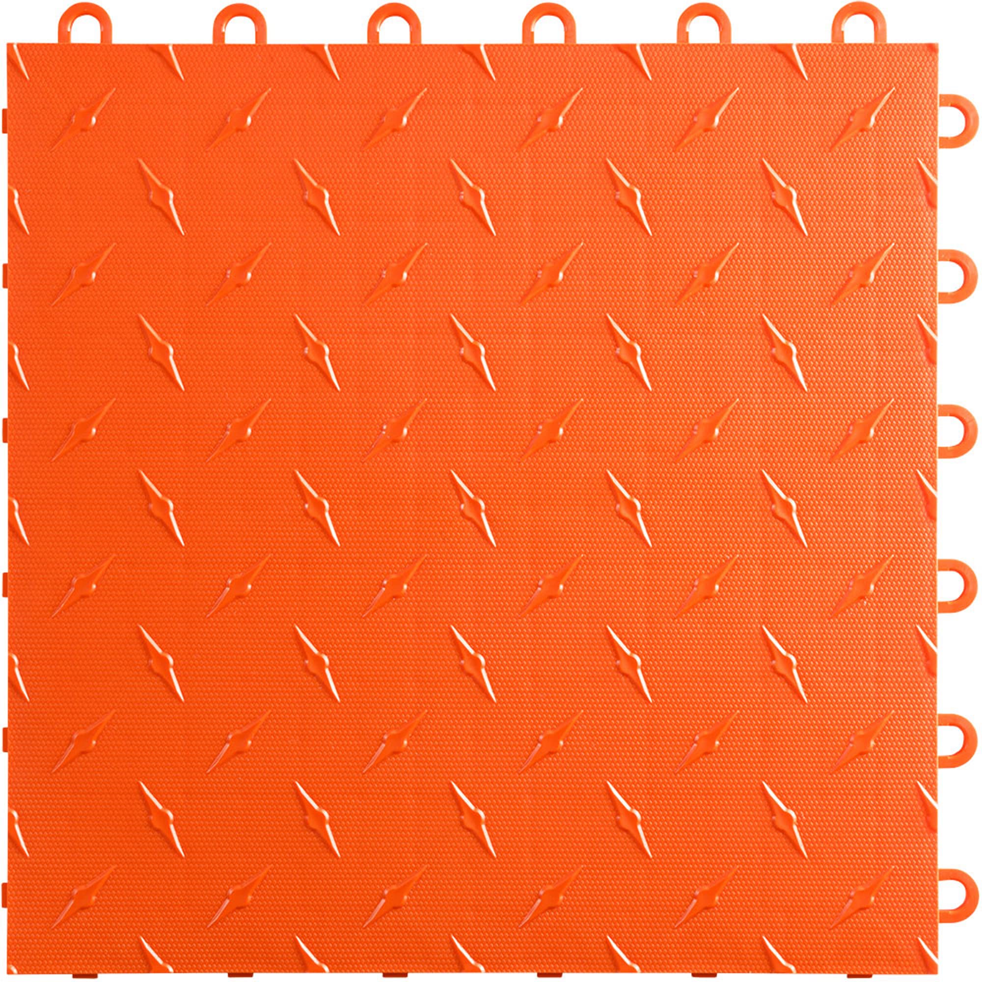 Speedway Diamond Interlocking Garage Floor Tiles 12 x 12-Inch, Orange, 50 Piece Set