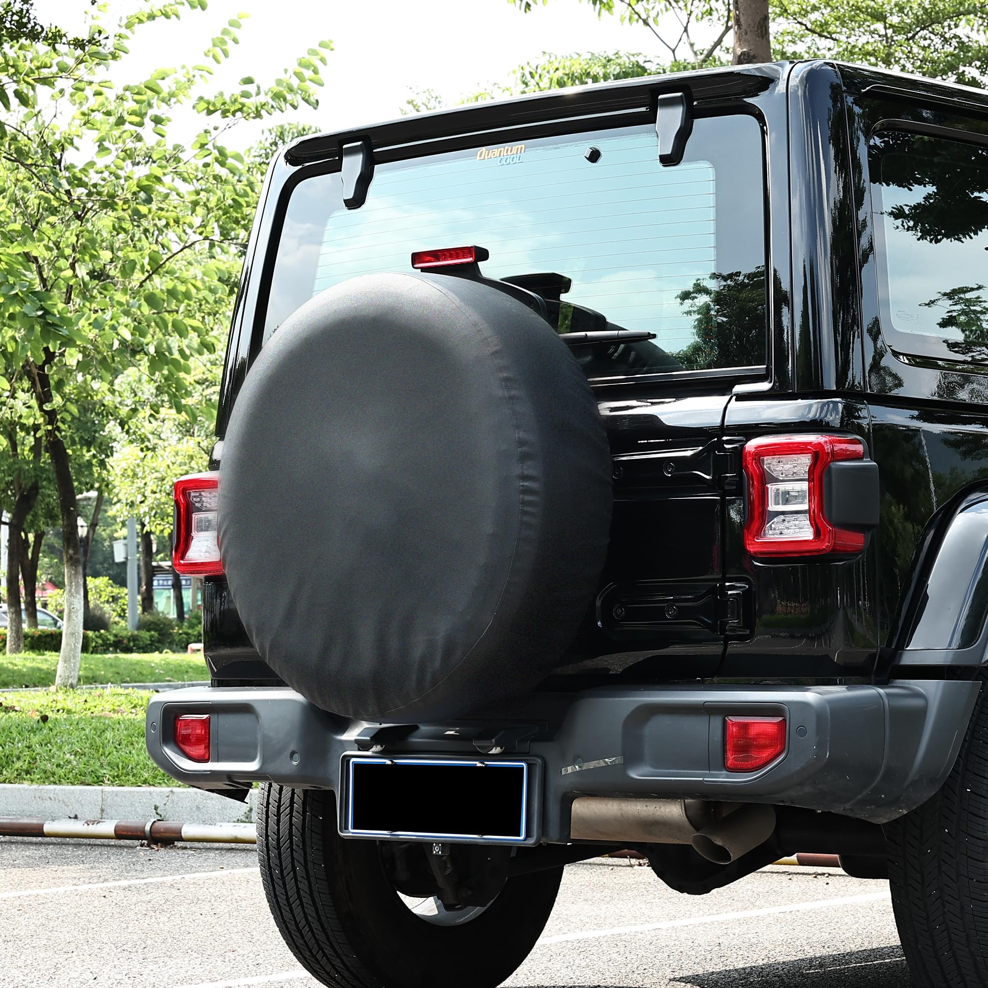 Moonet Pvc Leather Spare Tire Wheel Cover For Car Truck Suv Camper Trailer Universal Fit Rv Jp Fj, R15 Black (For Overall Wheel