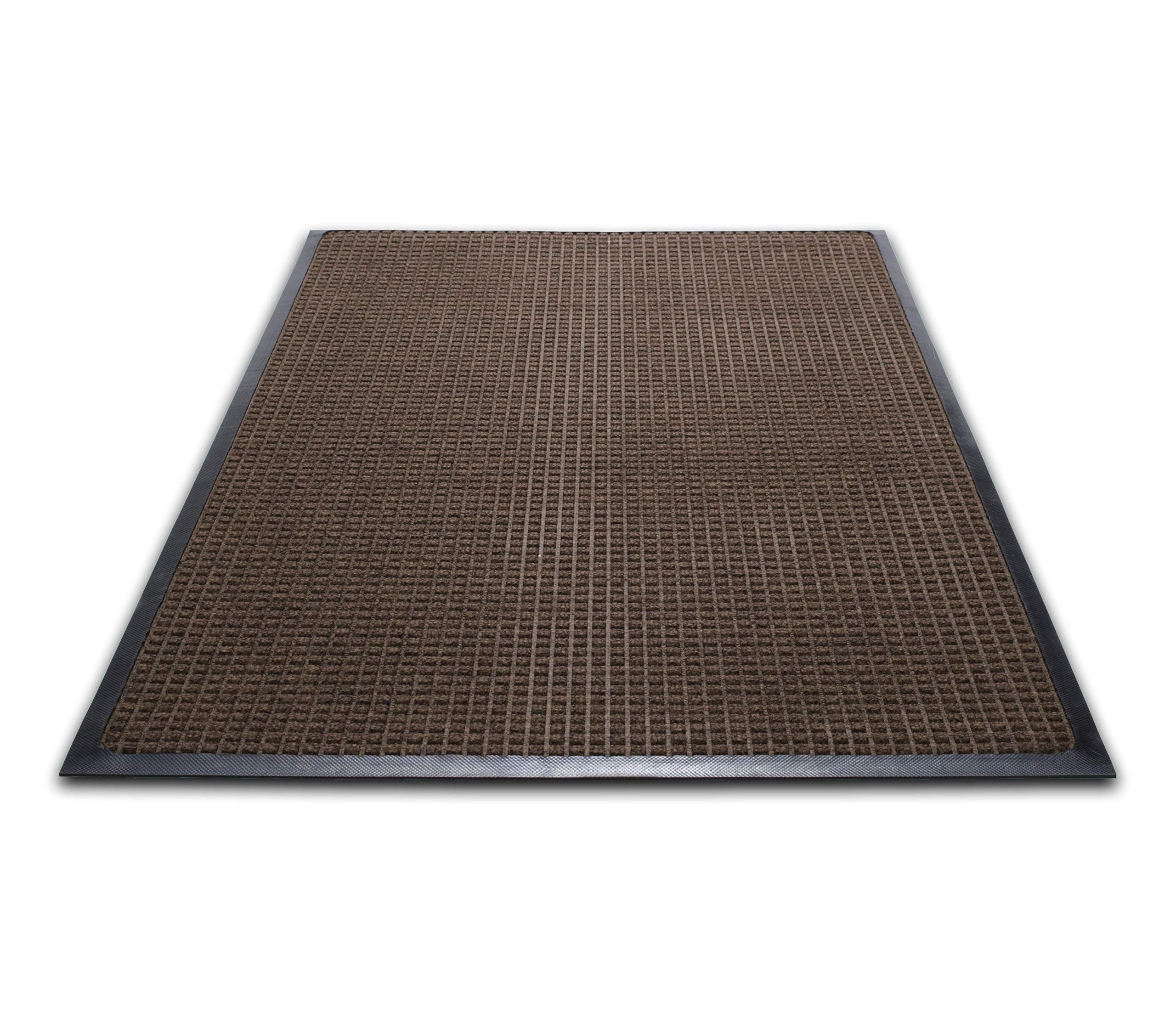 Guardian Floor Protection WG031414 WaterGuard Indoor/Outdoor Wiper Scraper Floor Mat, Rubber/Nylon, 3' Length, 14' Width, Brown