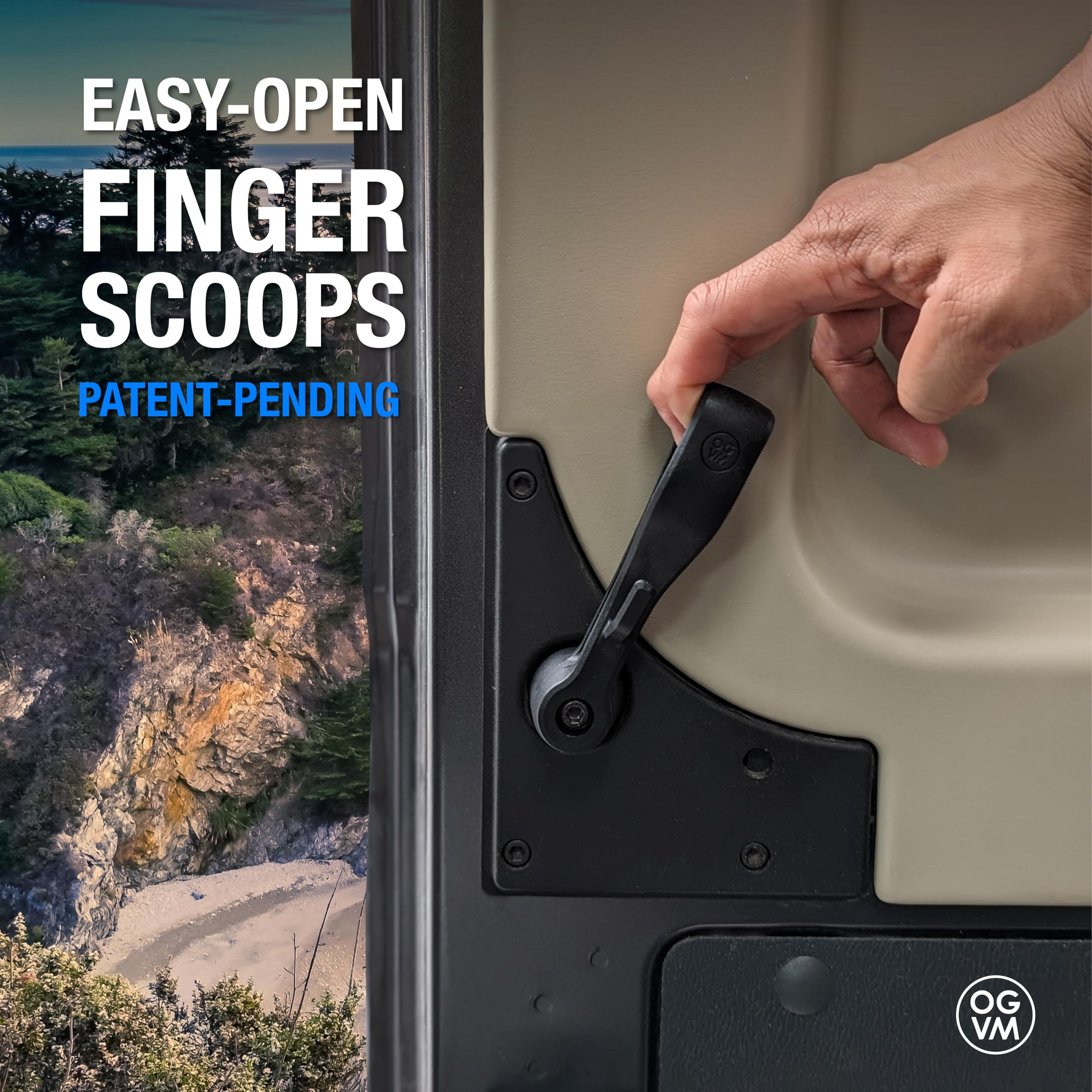 OpenGlass Van Mods Dodge Ram ProMaster Sliding Door Handle Upgrade - Long Ergonomic Nylon Handle, Easy 1-Min Install, All Years (2014-2024)