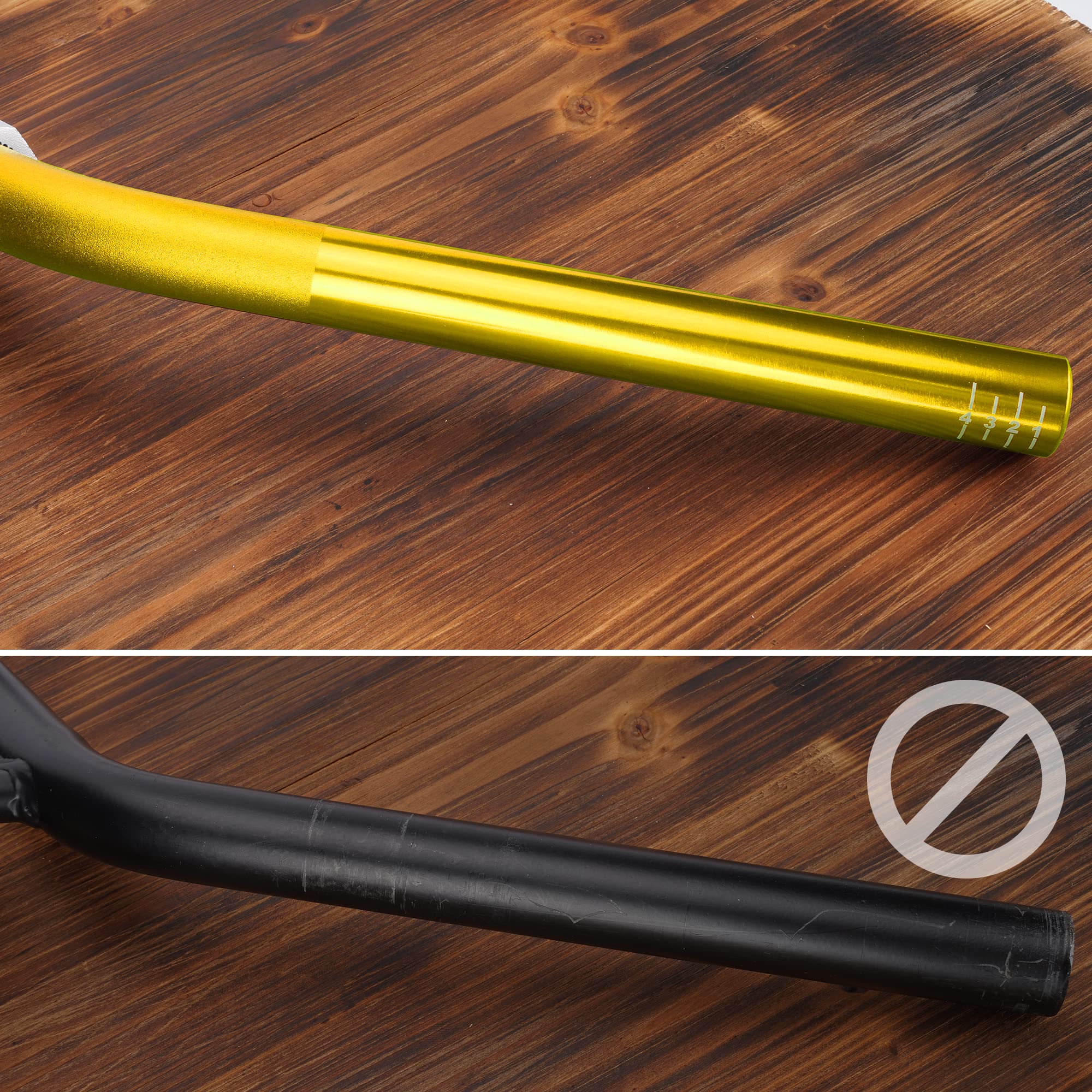 WEIYINGSI 7/8 Inch Aluminum Dirt Bike Handlebars with Foam Pad & Grips - Gold & Blue