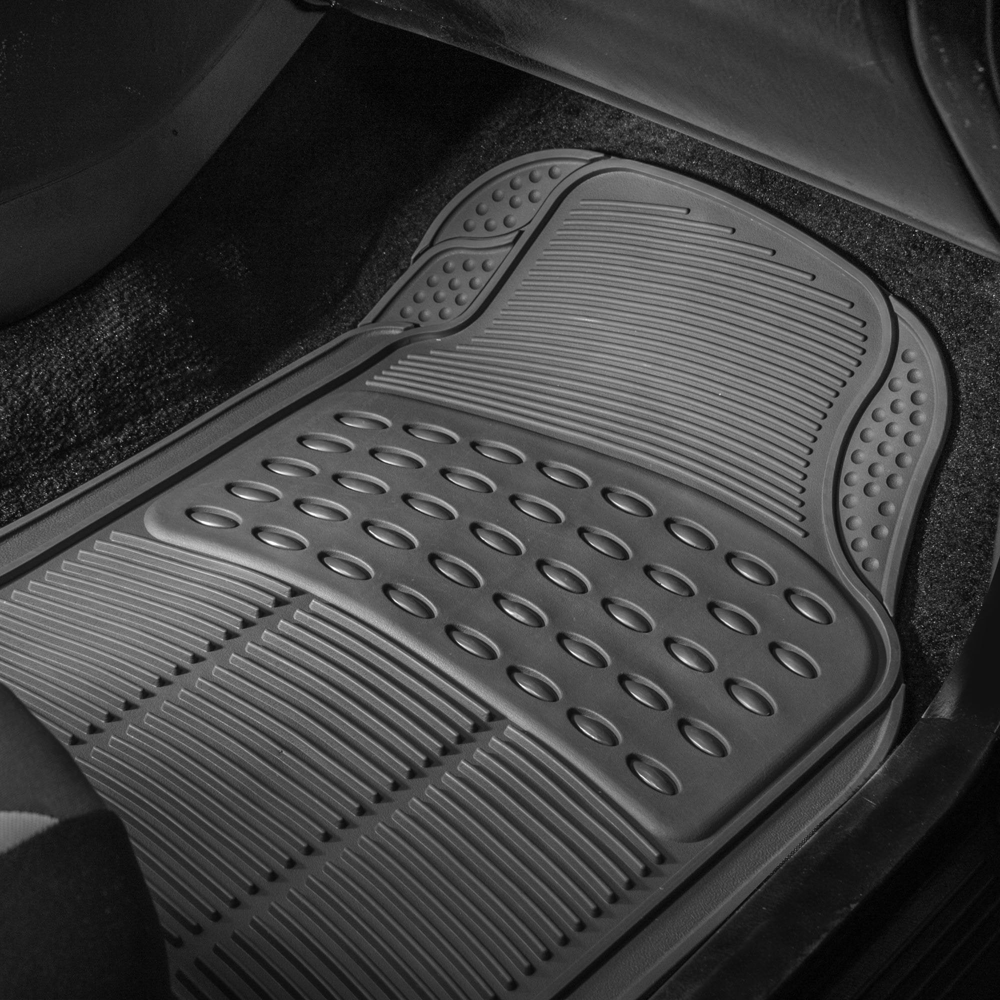 Fh Group Automotive Floor Mats Universal Fit Heavy Duty Rubber For All Weather Protection Fits Most Cars, Suvs, And Trucks, 4 Pi