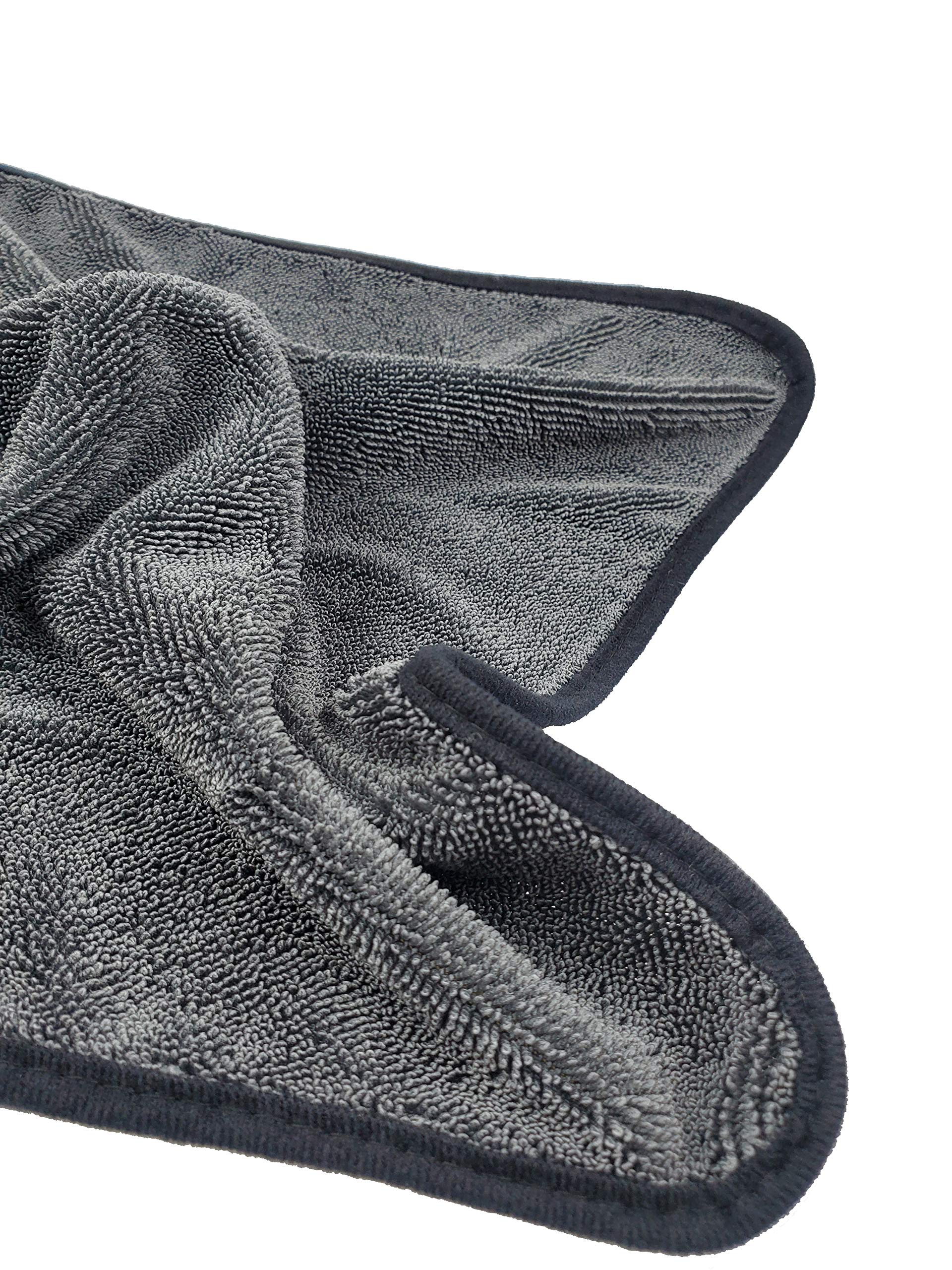 SOFTBATFY Microfiber Car Drying Towels - 16x16in, Grey, 3-Pack, Ideal for Water Removal in Shower and Bathroom