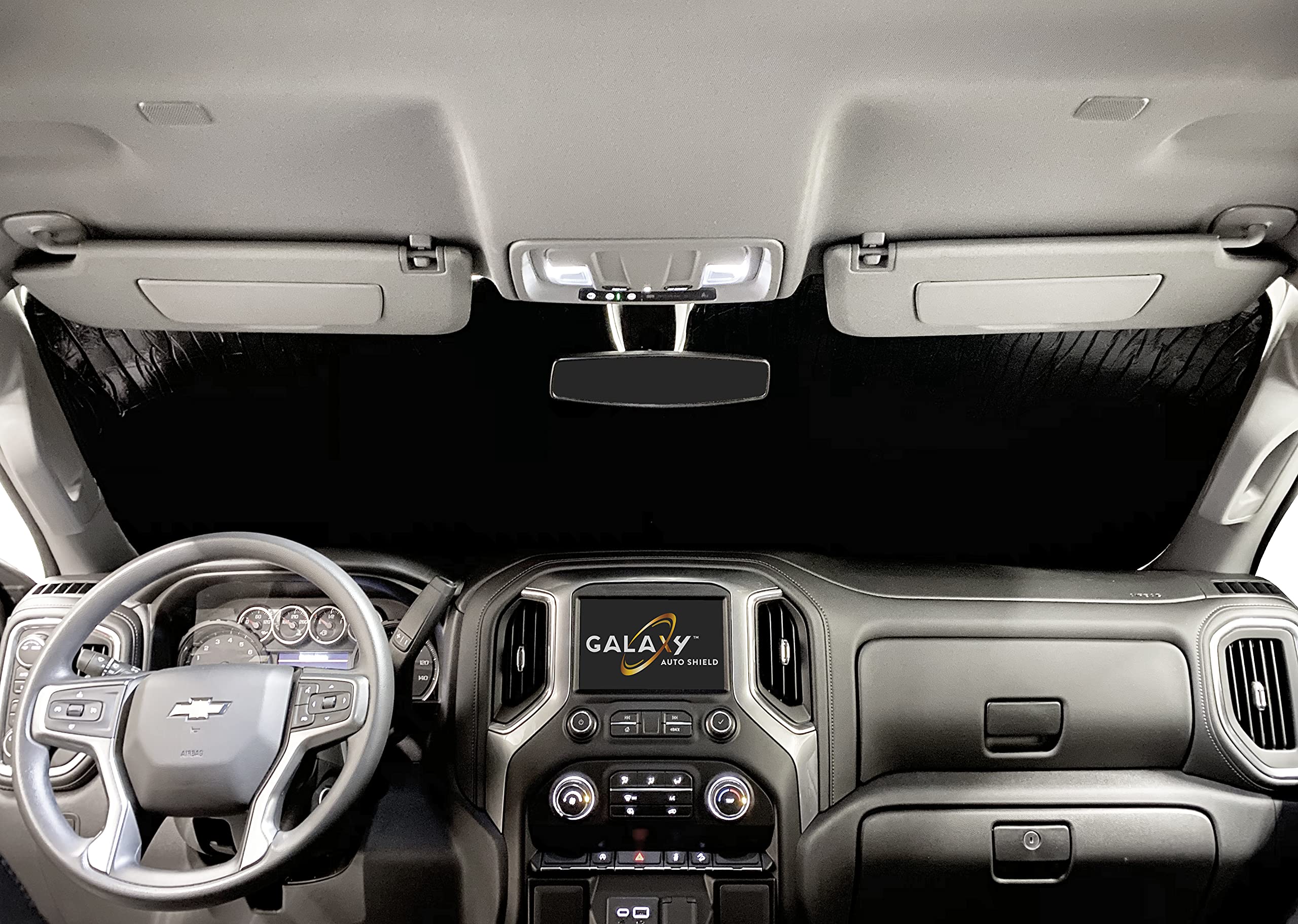 Custom Fit Windshield Sun Shade For 2019 2020 2021 2022 2023 2024 2025 Chevrolet Silverado 1500 2500 3500, 2Dr 4Dr, Insulated Wi