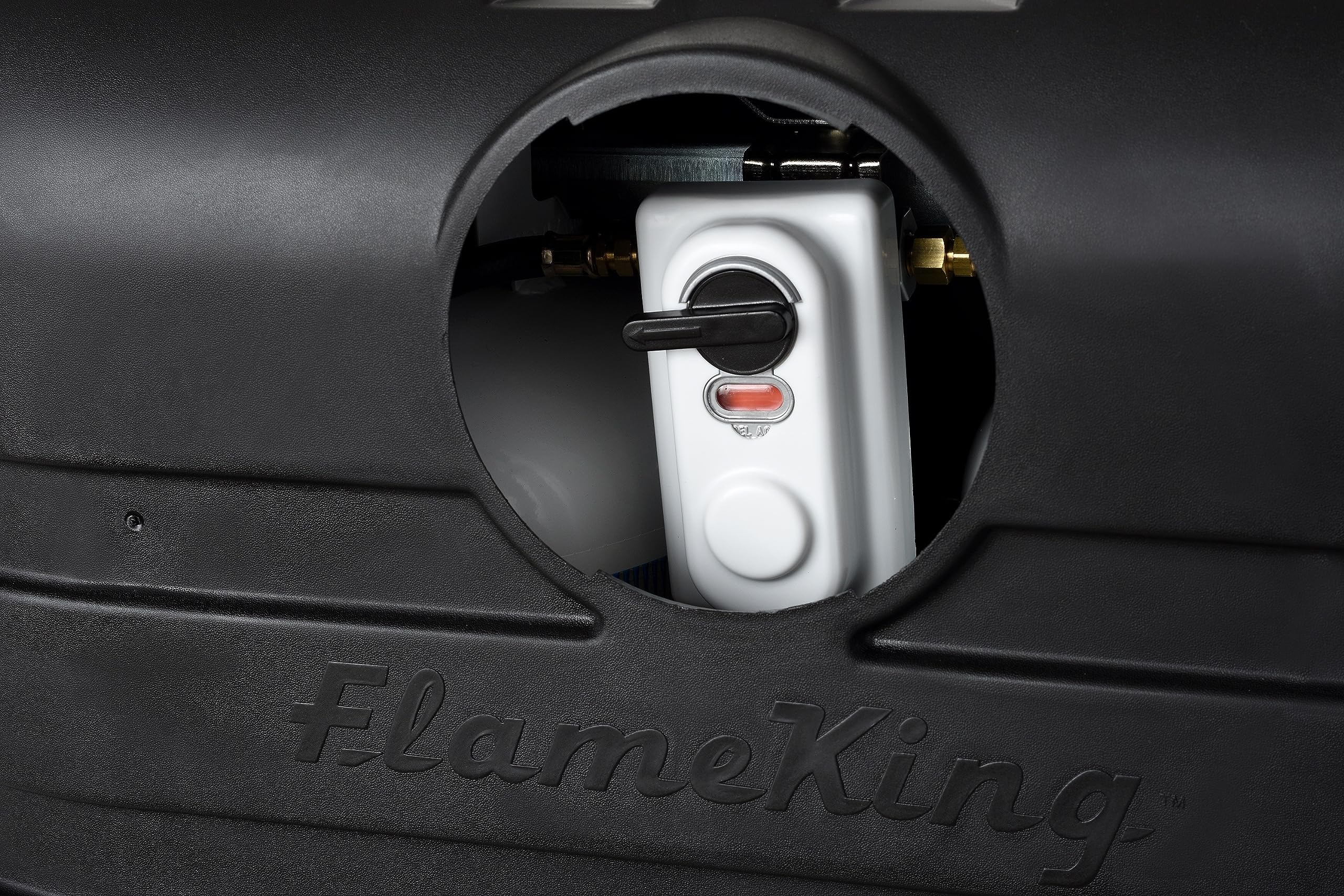 Flame King Dual 30LB LP Propane Tank Light Plastic Heavy Duty Cover for RV, Travel Trailer, Camper And Recreational Vehicle - Bl