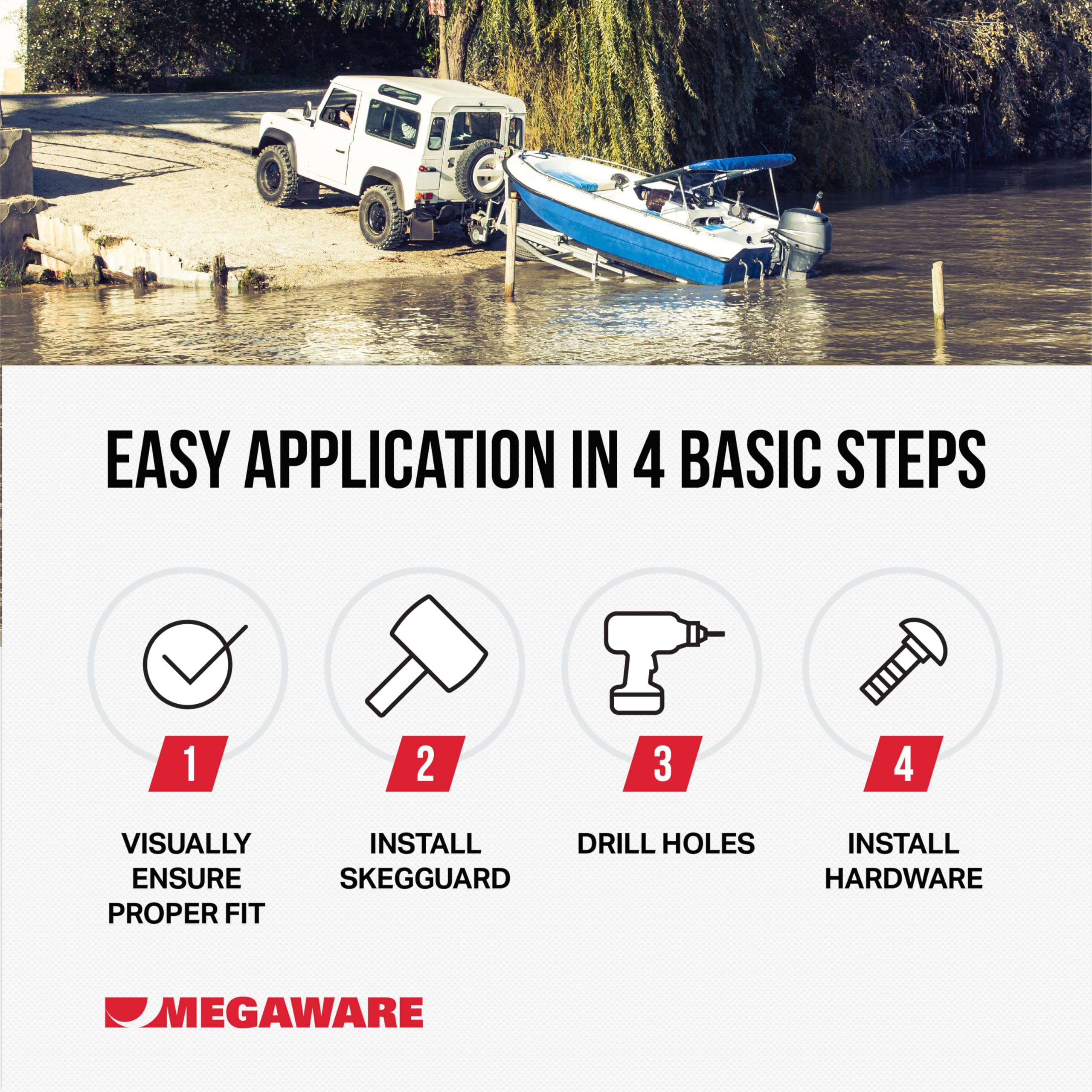 Megaware Keelguard Skegguard 27311 - Protects Against Ramp Dragging - Fits Mercury 200-225-250-275-300Hp Verado 5.44'' Torpedo 2