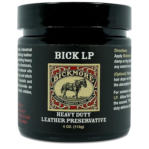 Bickmore Leather Conditioner - Heavy Duty Scratch Repair Balm, 4oz, Made in USA, Preserves and Restores Dry, Cracked Leather