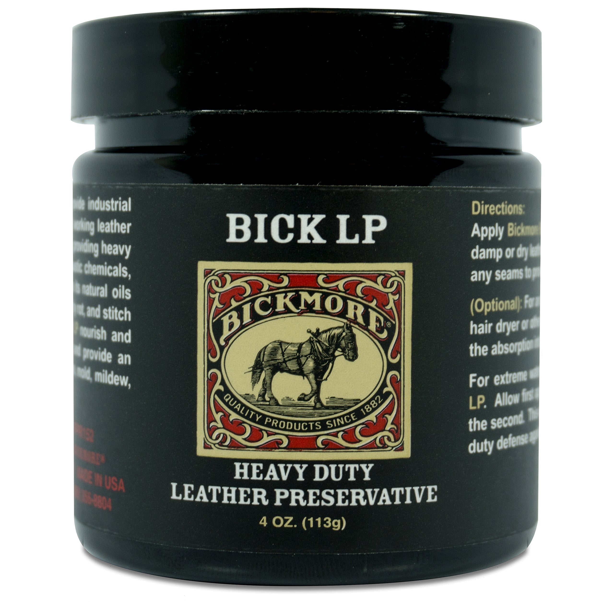 Bickmore Leather Conditioner - Heavy Duty Scratch Repair Balm, 4oz, Made in USA, Preserves and Restores Dry, Cracked Leather