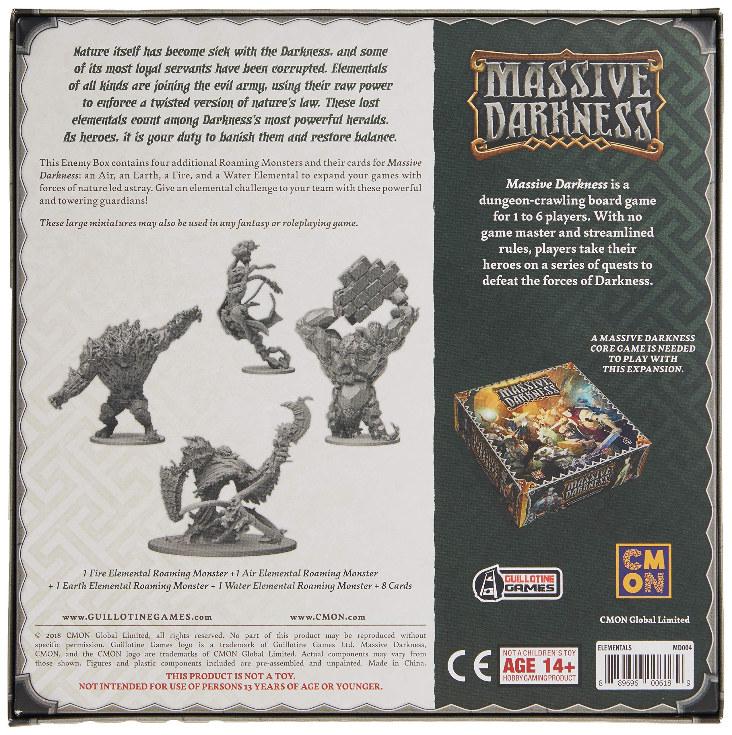 CMON Massive Darkness Elementals Miniatures, Model 50588, Multi-Color, Plastic