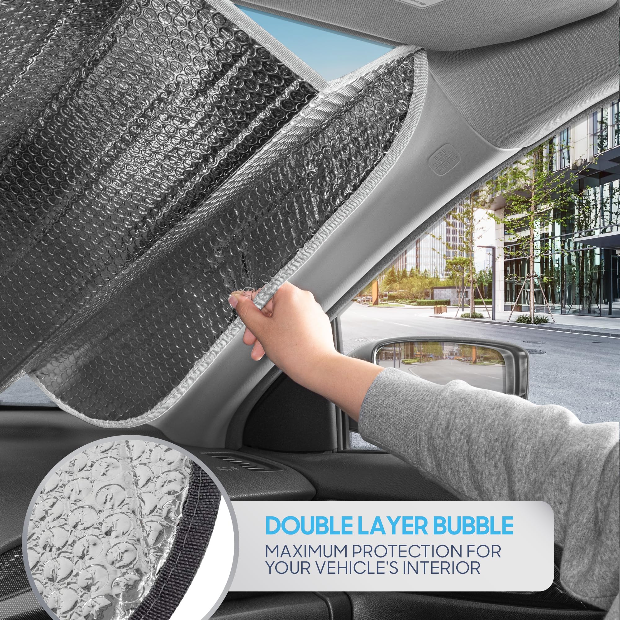 Bdk Iridescent Mermaid Car Windshield Sun Shade Accordion Folding Sunshade For Car Windshield Blocks Uv Rays Sun Visor For Car F