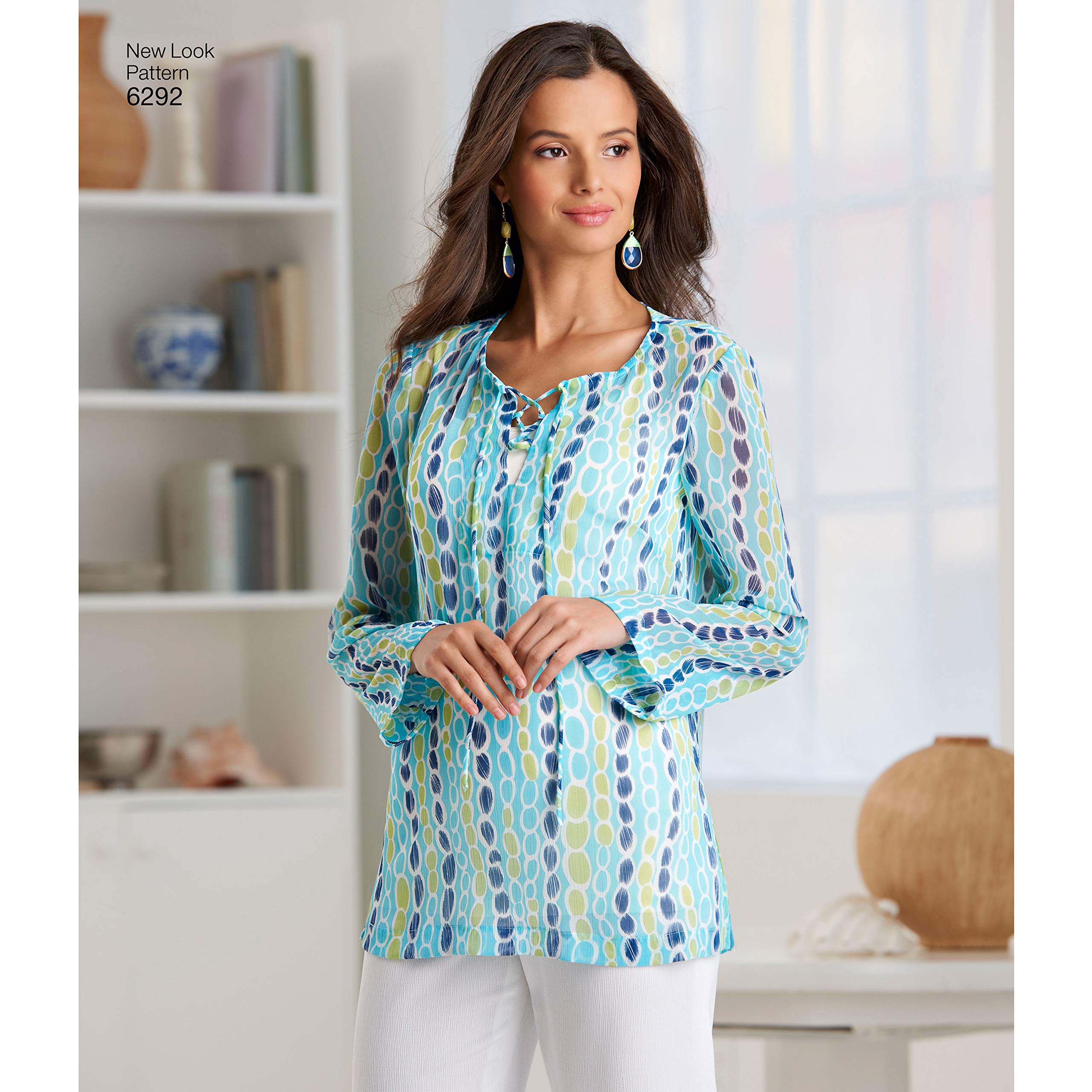 New Look Sewing Pattern 6292 - Misses' Tunic/Top & Pull-on Pants, Size A (10-22), Paper, White