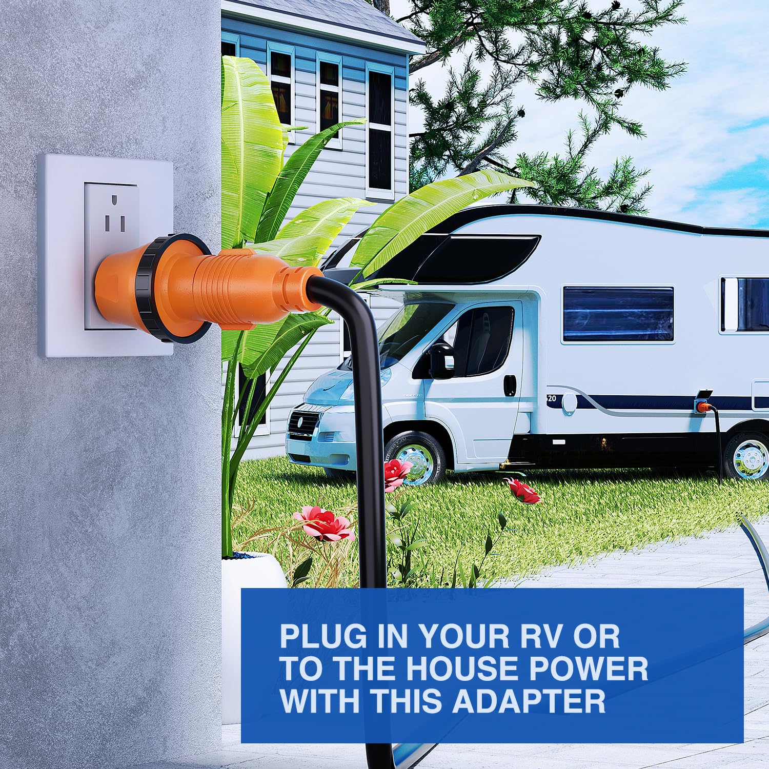 Nilight 15 Amp To 30 Amp Rv Power Adapter 110 Volt Twist Locking Connector 5-15P To L5-30R 15A Male Plug To 30A Female Receptacl
