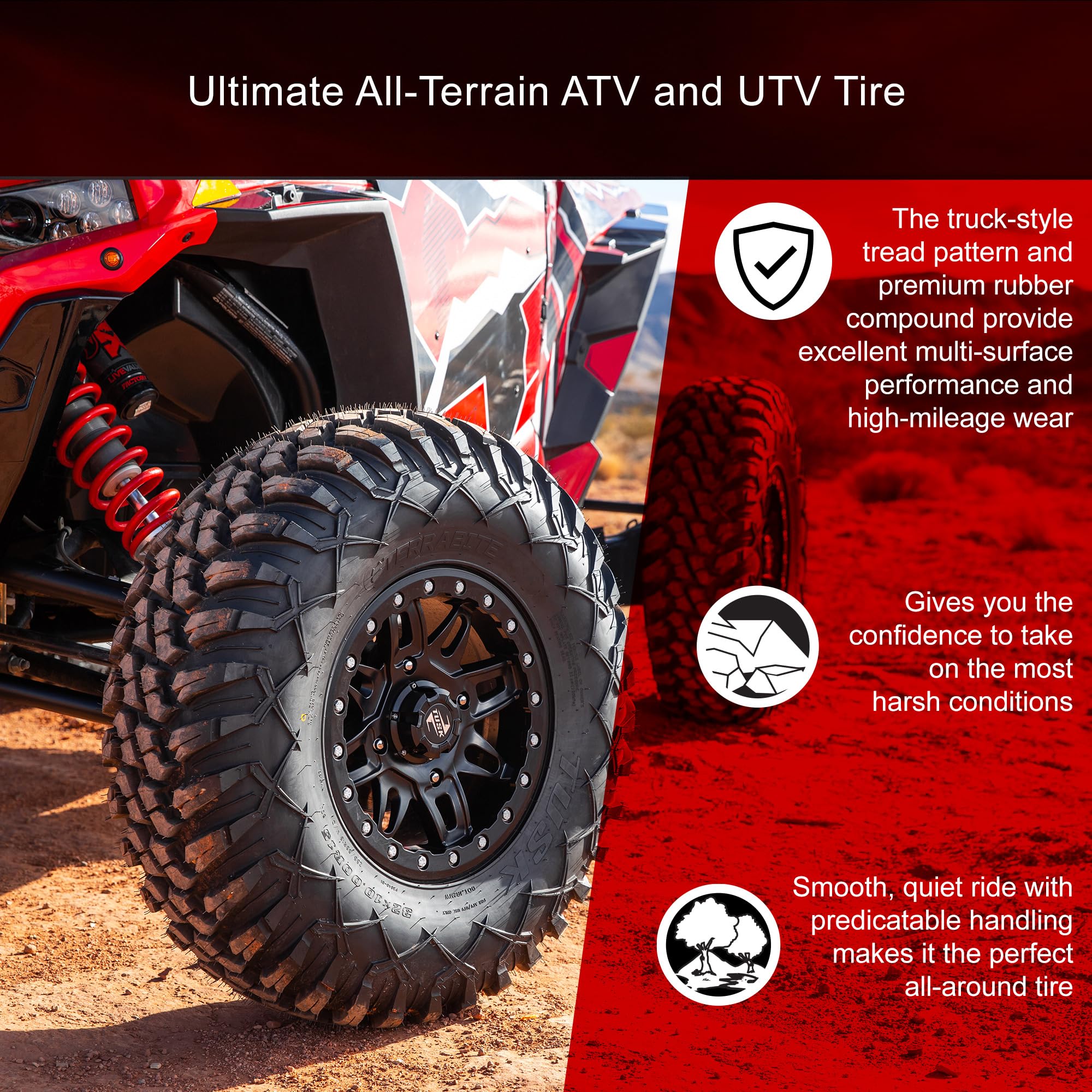 Tusk Terrabite Set Of 4 Utv Atv Tires (32X10-15)