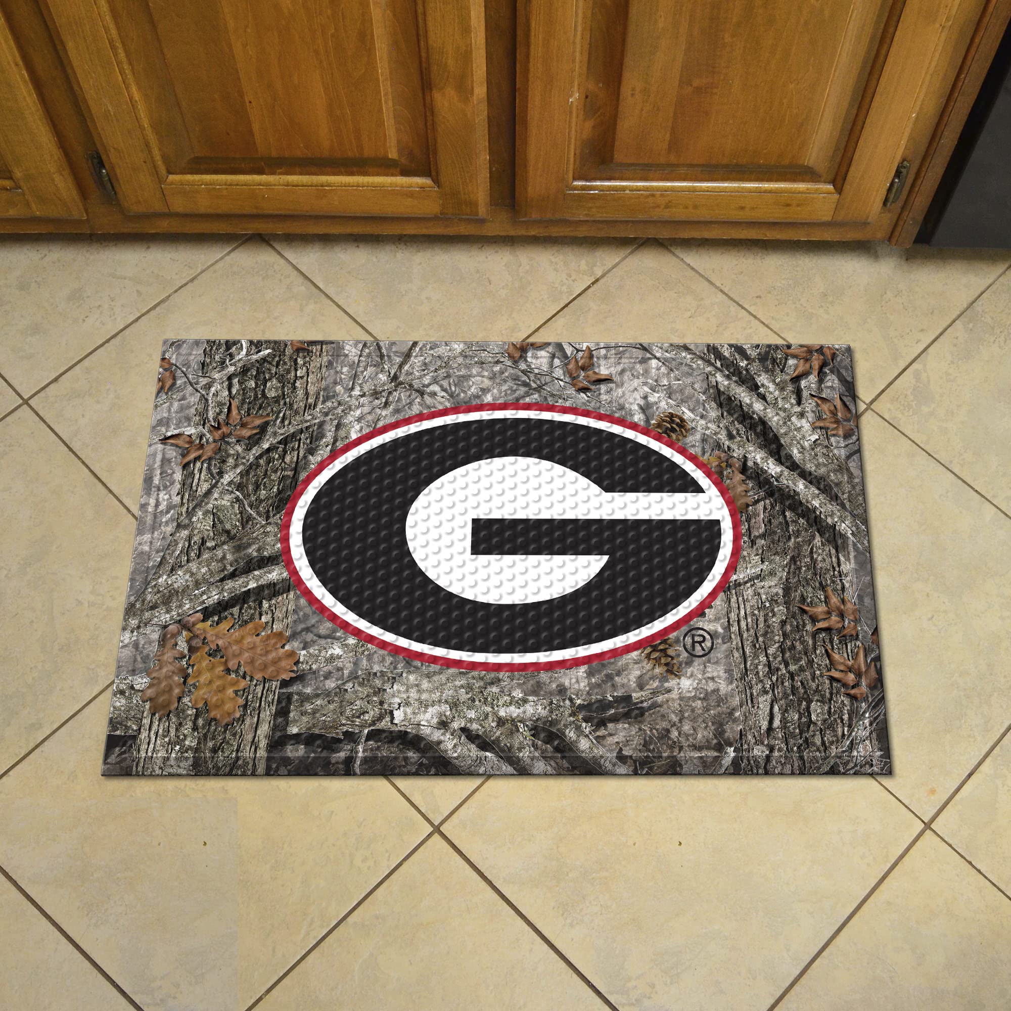 Fanmats 19213 Georgia Bulldogs Rubber Scraper Door Mat, Camo Color