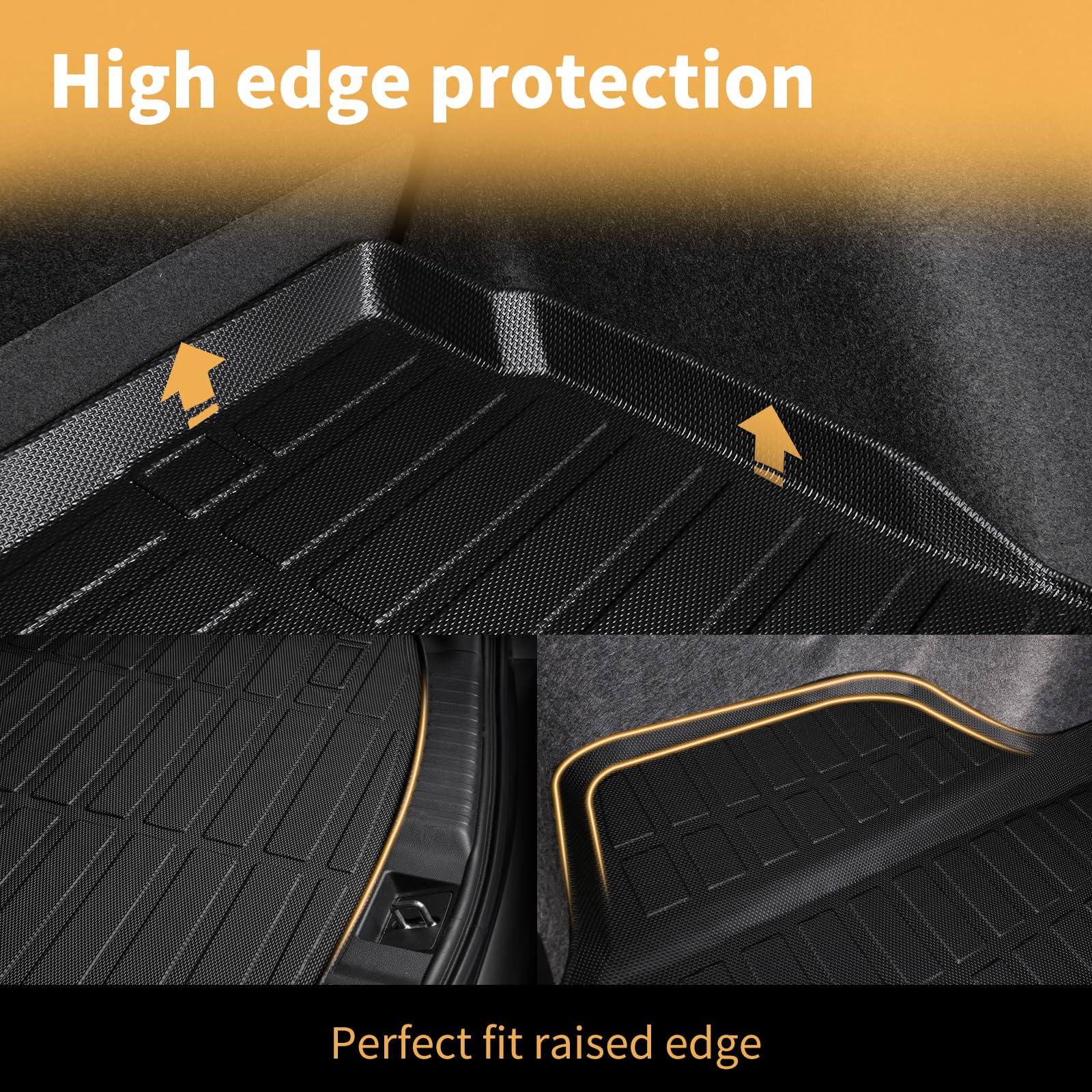 GINOWY-Cargo Liner for Honda HR-V 2023 2024 2025, All Weather 2024 HRV Trunk Mat Waterproof Cargo Mat HRV 2025 TPE Rubber Durabl