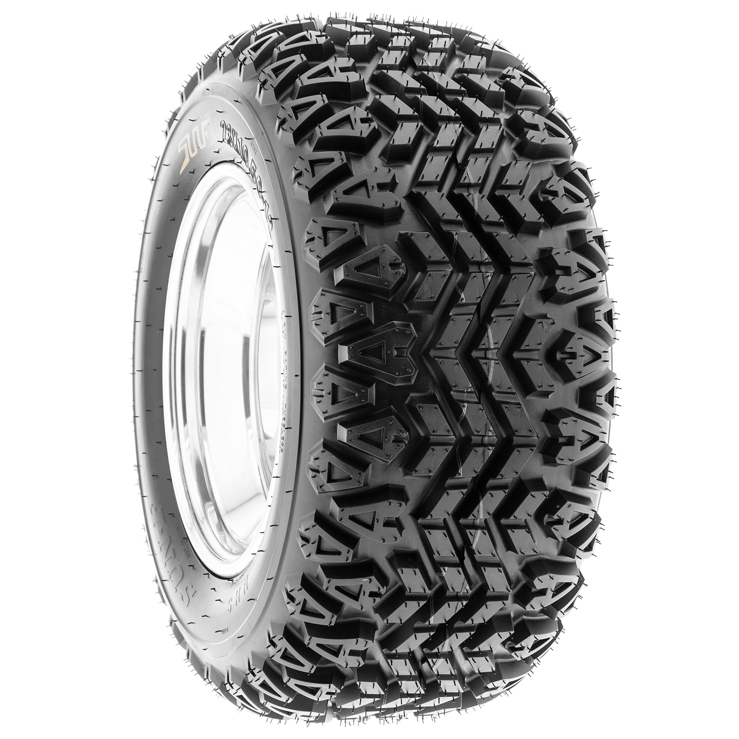 SUNF Set of 4 All-Terrain ATV UTV Golf-Cart Tires, 25x10-12, 4 Ply, Black