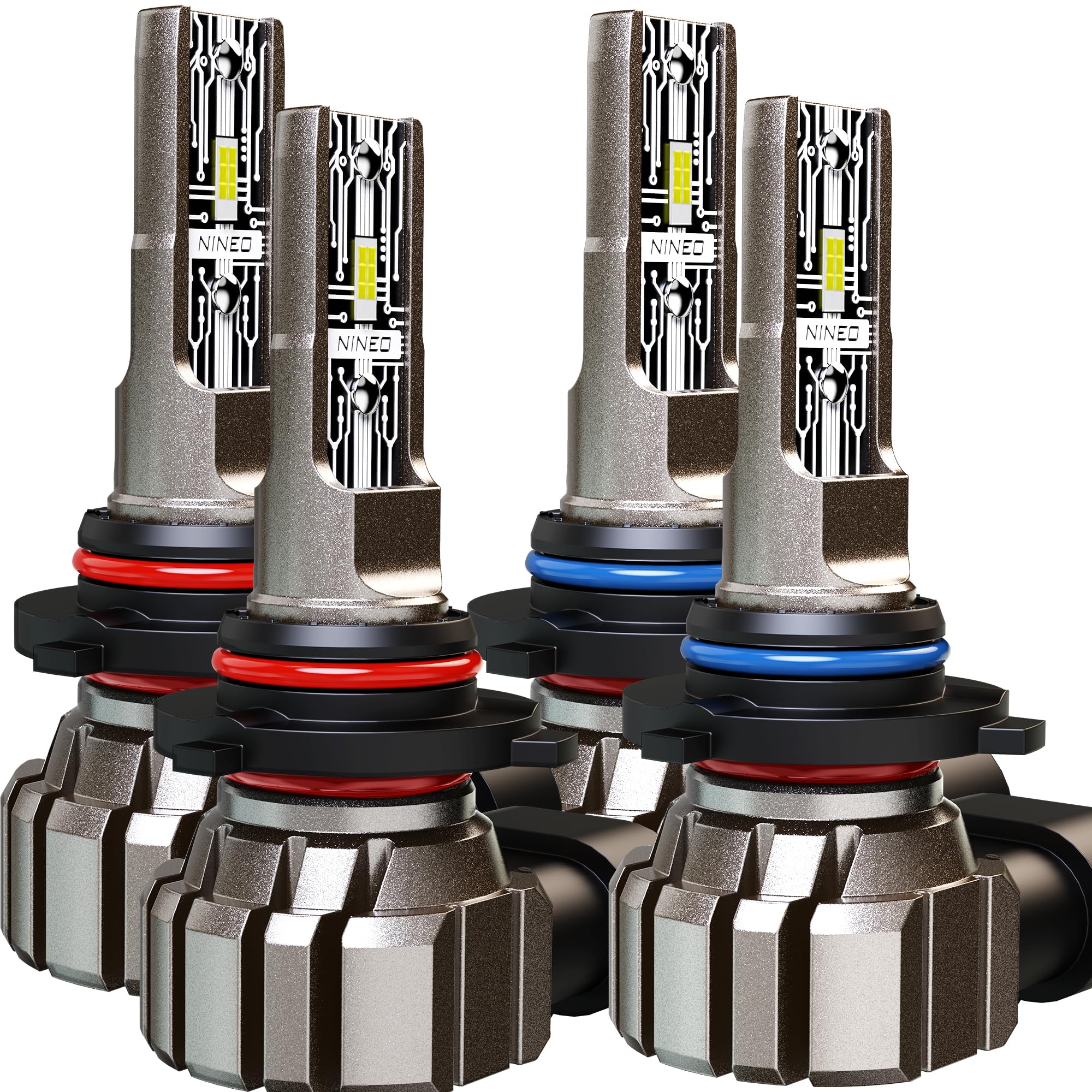 NINEO 900-5+900-6 Fog Bulbs, 6500K Cool White Plug-N-Play Wo/Fan Fog Light Pack of 4