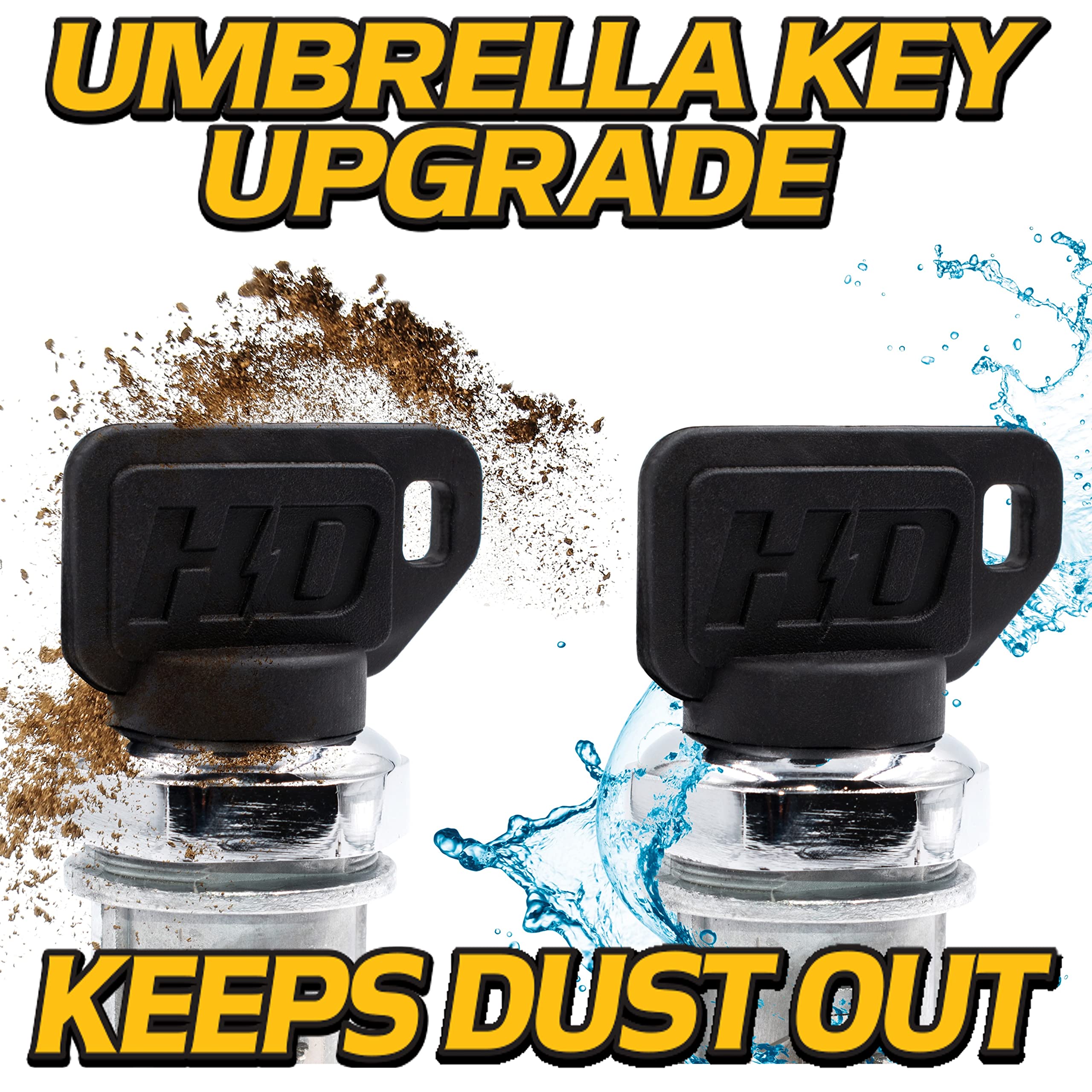 HD Switch Ignition Key Switch for John Deere ZTrak X595-X749, Rubber, Black, Upgrade with Umbrella Key