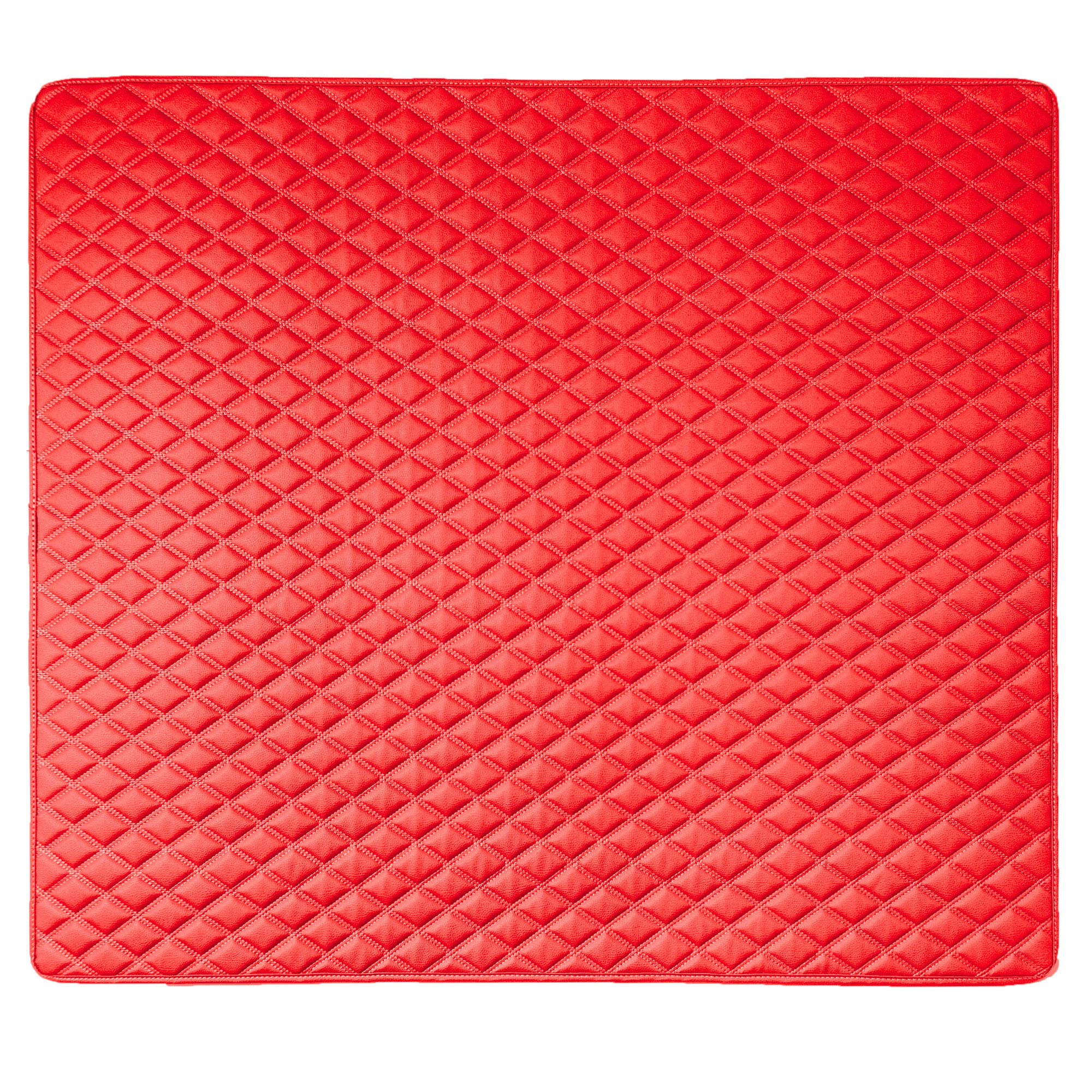 Fh Group F16501Red-46 Deluxe Heavy Duty Faux Leather Diamond Pattern Multi-Purpose Red Automotive Cargo Liner Fits Most Cars, Su