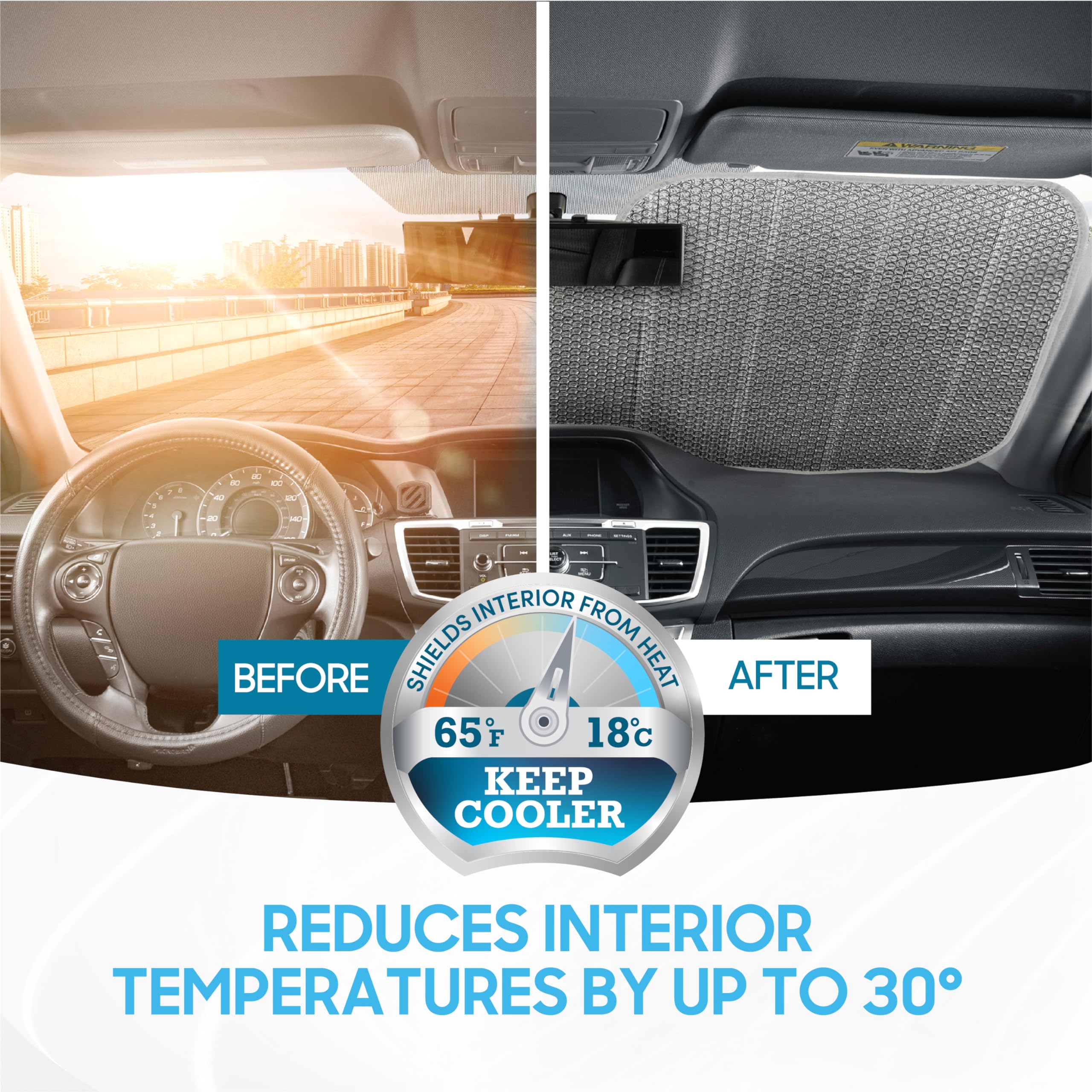 Bdk As-2511 Front Windshield Shade-Accordion Folding Auto Sunshade For Car Truck Suv-Blocks Uv Rays Sun Visor Protector-Keeps Yo