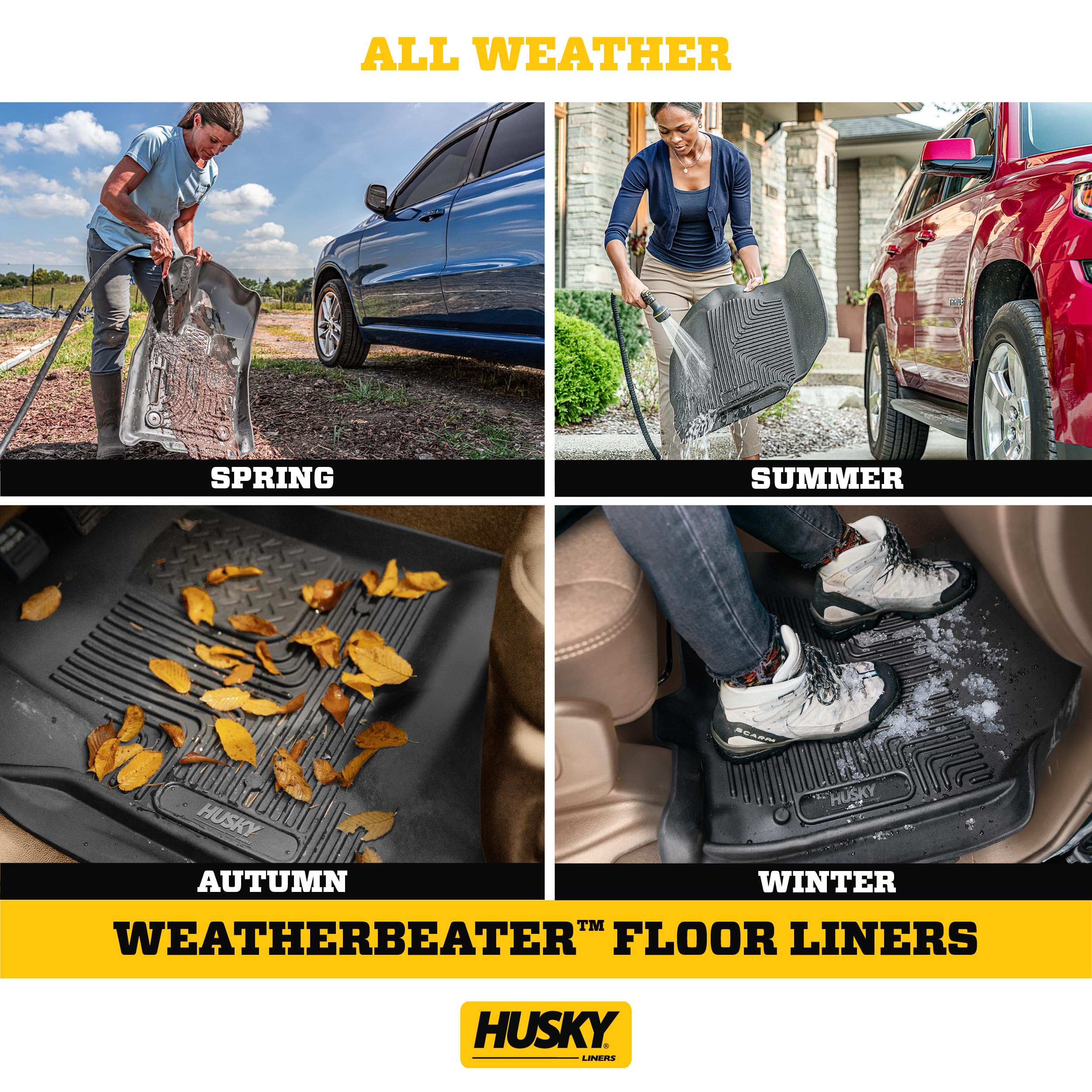 Husky Liners Weatherbeater Floor Mats | Fits 2015-2019 Ford Explorer | 2nd Row, 1-pc Black - 14761
