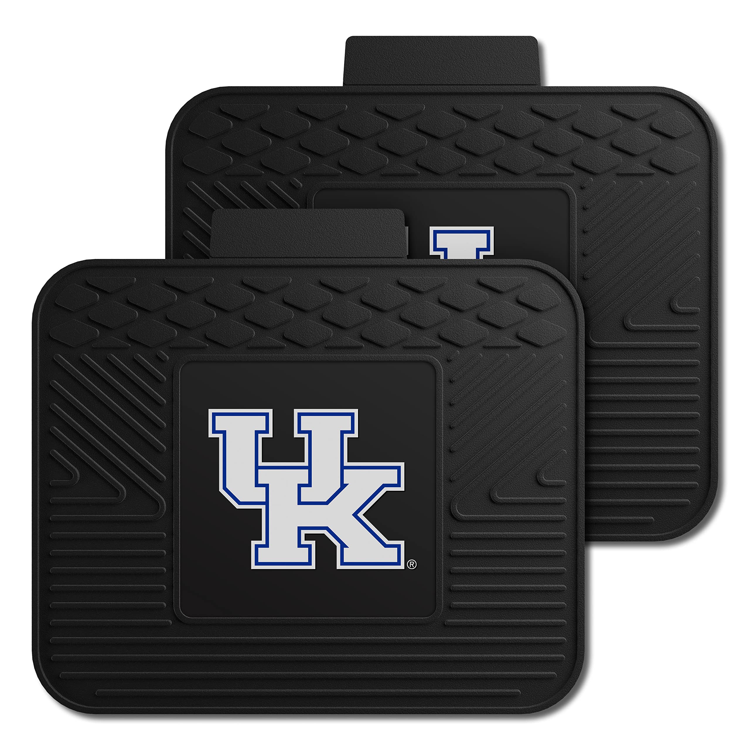 FANMATS University of Kentucky Wildcats Car Mats Set of 4 - All Weather Rubber, 29"x17" Front, 14"x17" Rear, Model 39389
