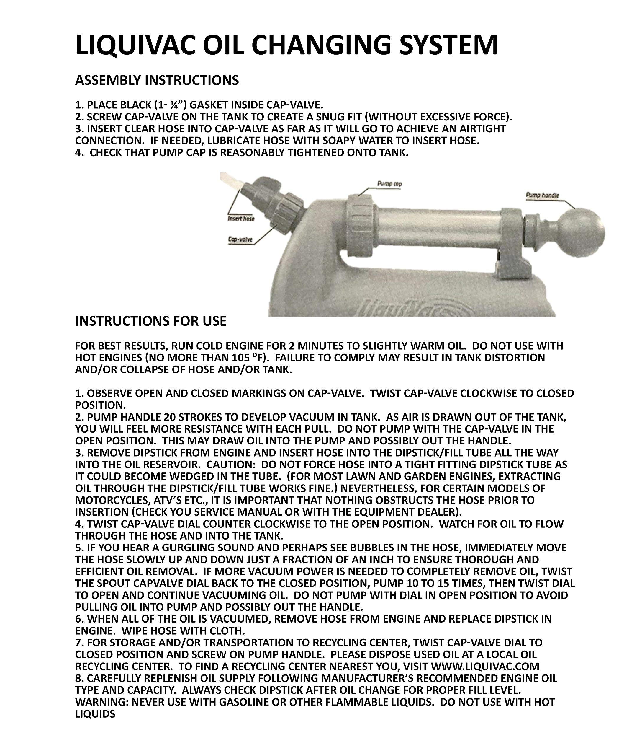 Airpower America Flotool 2005Lvmi Liquivac Oil Extraction Pump Changing System For Small Engine, Lawn Mower, Garden Tractor, Gen