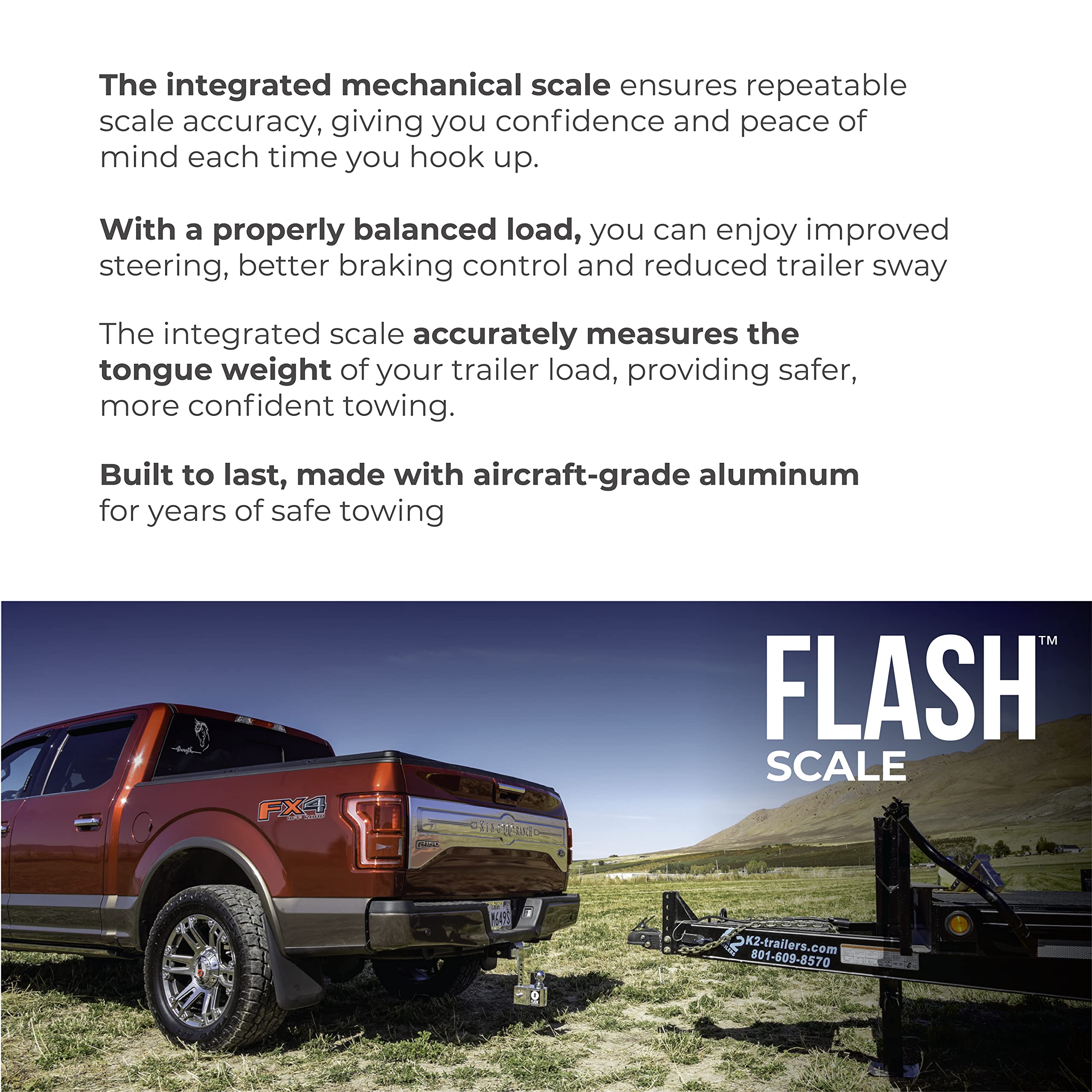 Fastway Flash Scale Ball Mount 48-00-8800 With 8 Inch Drop, 2 Inch Shank, And Chrome Plated Balls (8 Drop)