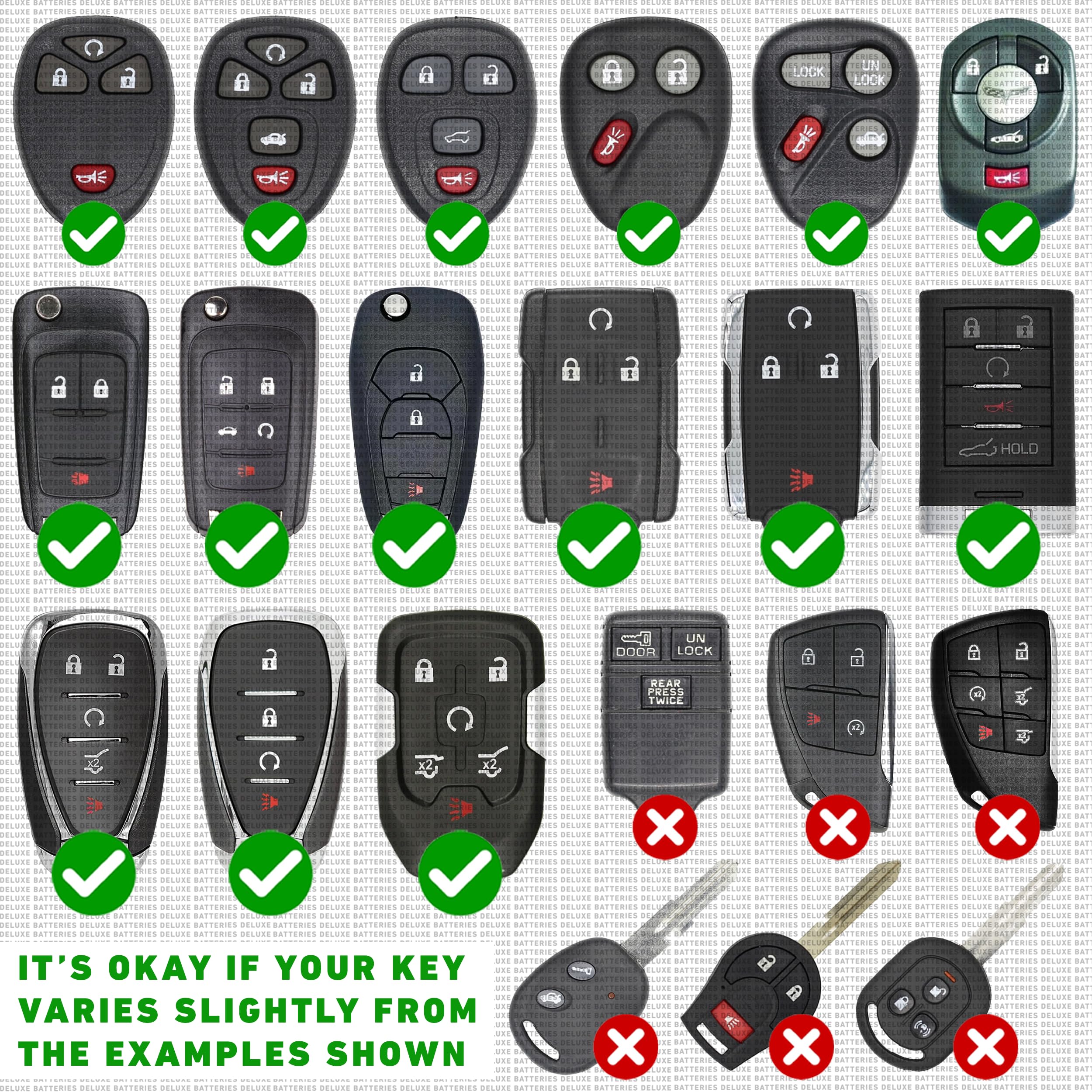 Deluxe Batteries Key Fob Replacement Batteries for Chevy & GMC - Remote Key (2-Pack) - Fits Silverado, Equinox, Malibu, and more
