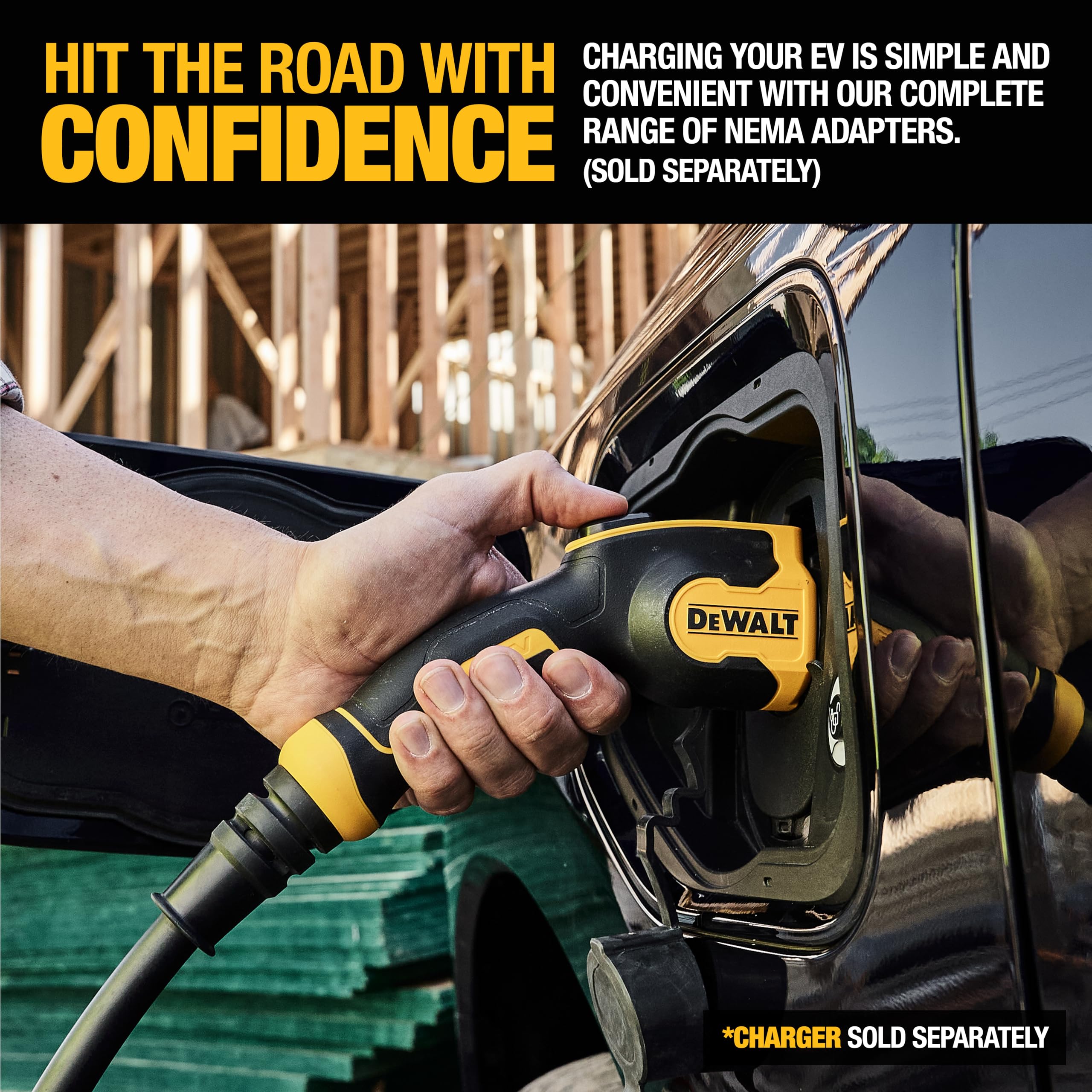 DEWALT NEMA 14-30 Adapter, 24A/240V, Compatible 32 Amp Portable EV Charger, High Power Connector, Easy to Connect, No Tools Requ