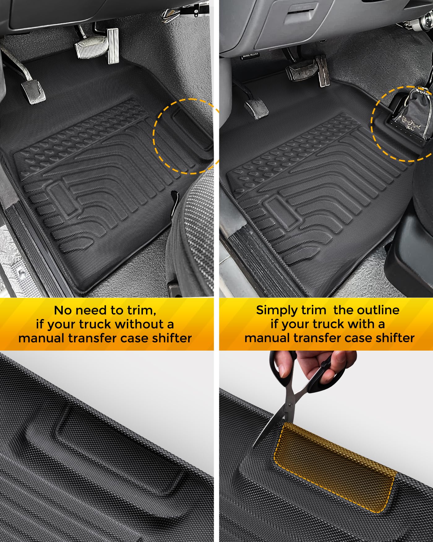 Car Floor Mats for Ford F150/F250/F350: 1980-1996 Floor Mats for Ford F-150/Bronco, Accessories for F-250/F350 1980-1997 Black F