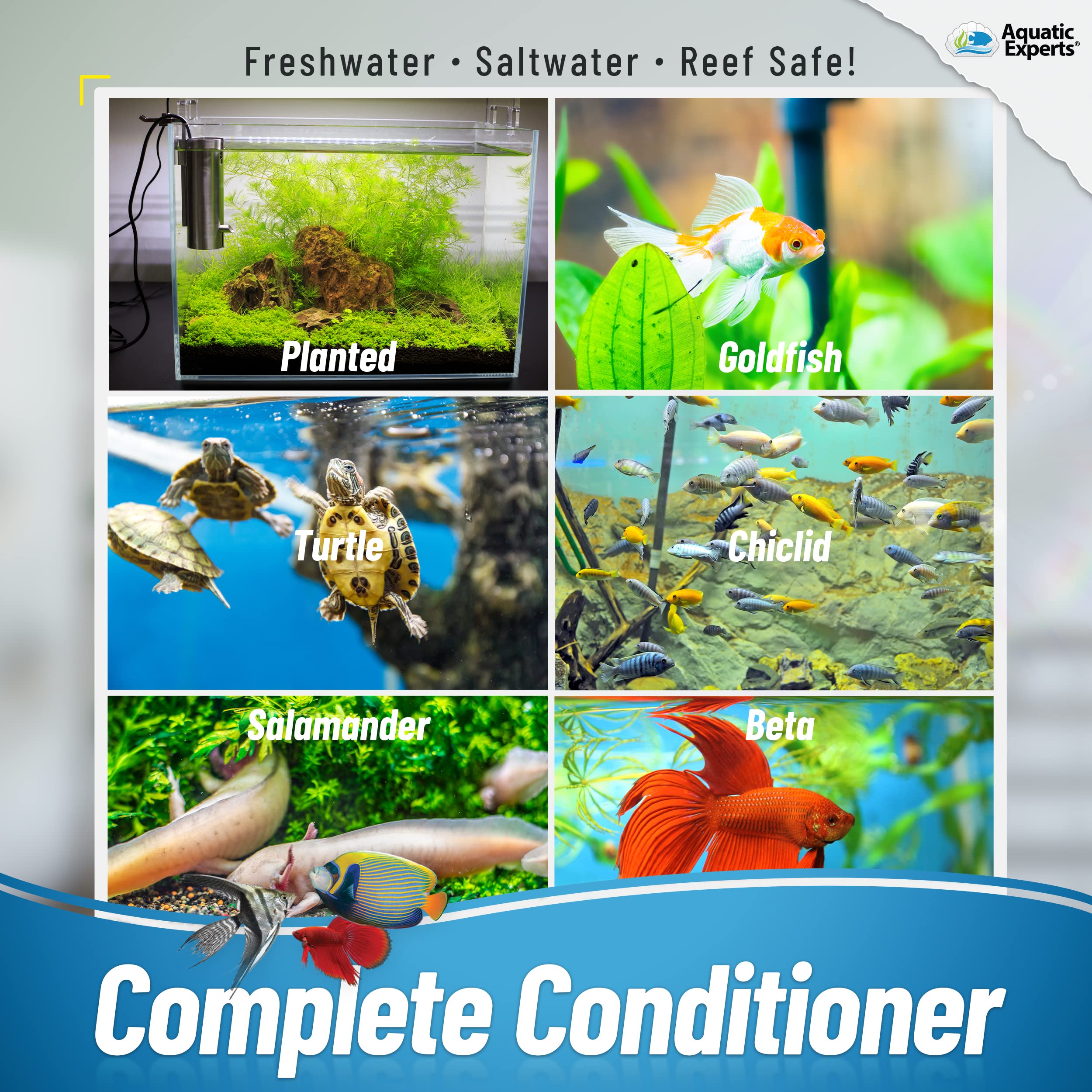 Aquatic Experts Tankfirst Complete Aquarium Water Conditioner - Fish Water Conditioner, Instantly Removes Chlorine, Chloramines,