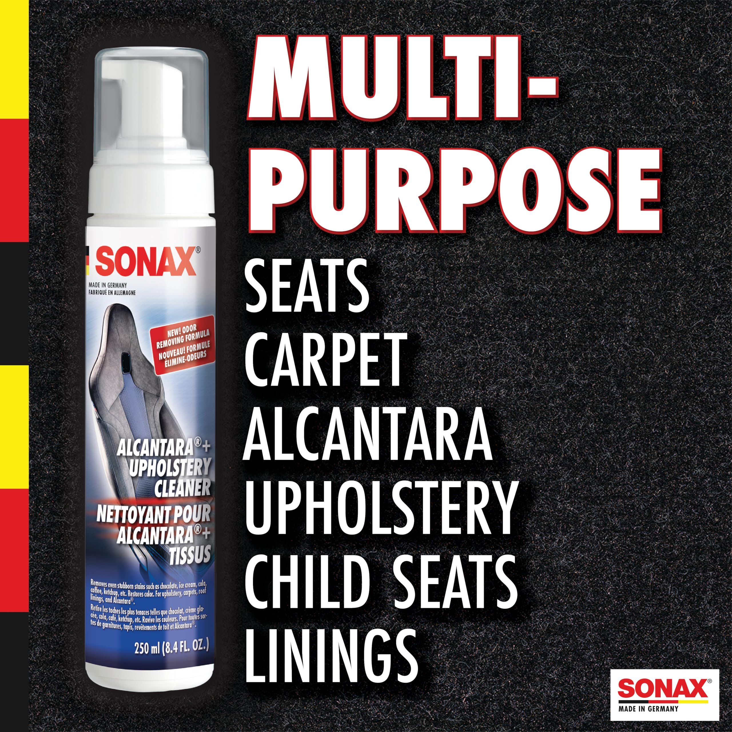 Sonax Upholstery and Alcantara Cleaner, 8.45 fl. oz. (250 mL), Model 206141