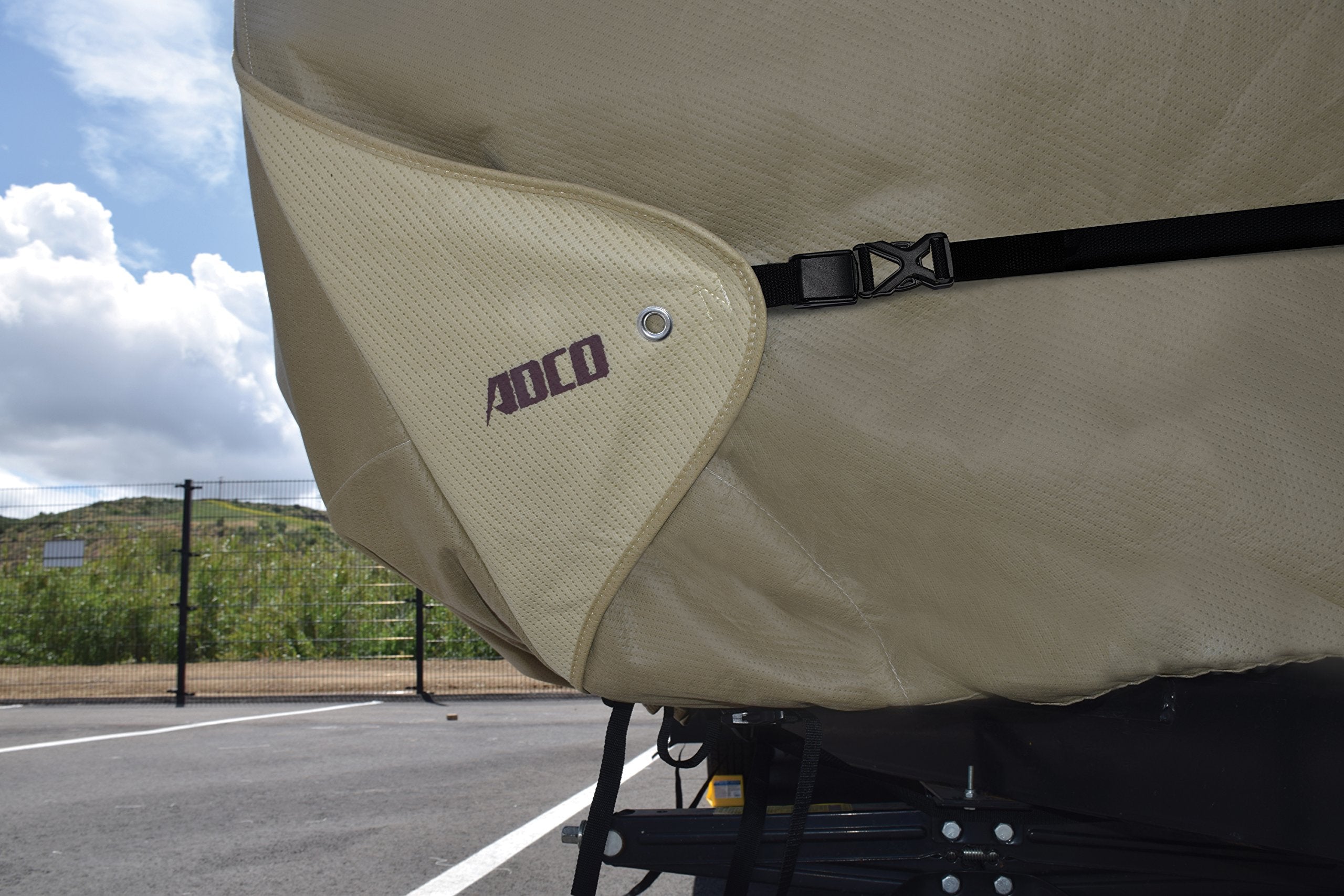 Adco 74843 Storage Lot Cover For Travel Trailer Rv, Fits 24'1''-26', Tan