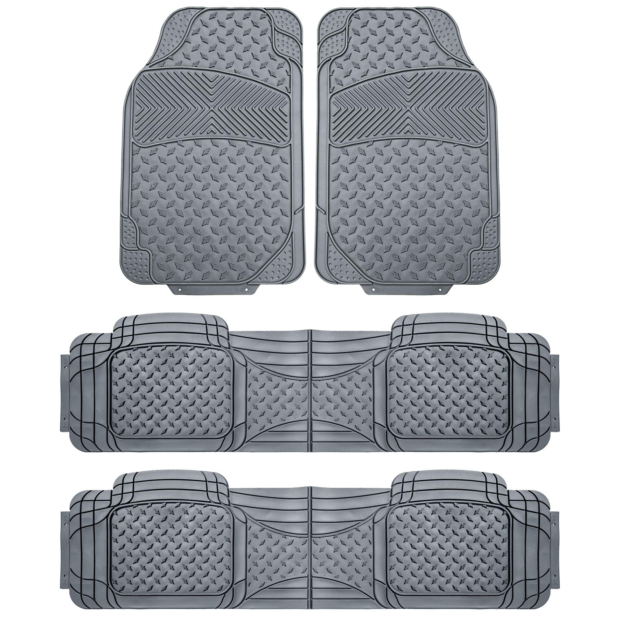 Automotive Floor Mats Gray Climaproof For All Weather Protection Universal Fit Trim To Fit For Most Cars, Suvs, And Trucks, 3 Ro