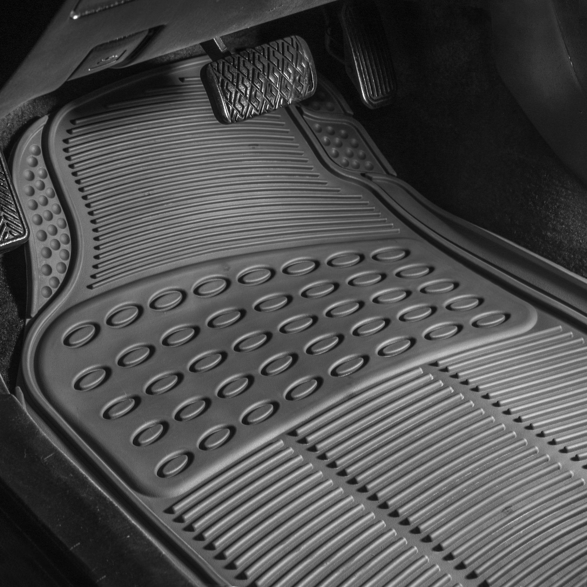 Fh Group Automotive Floor Mats Universal Fit Heavy Duty Rubber For All Weather Protection Fits Most Cars, Suvs, And Trucks, 4 Pi