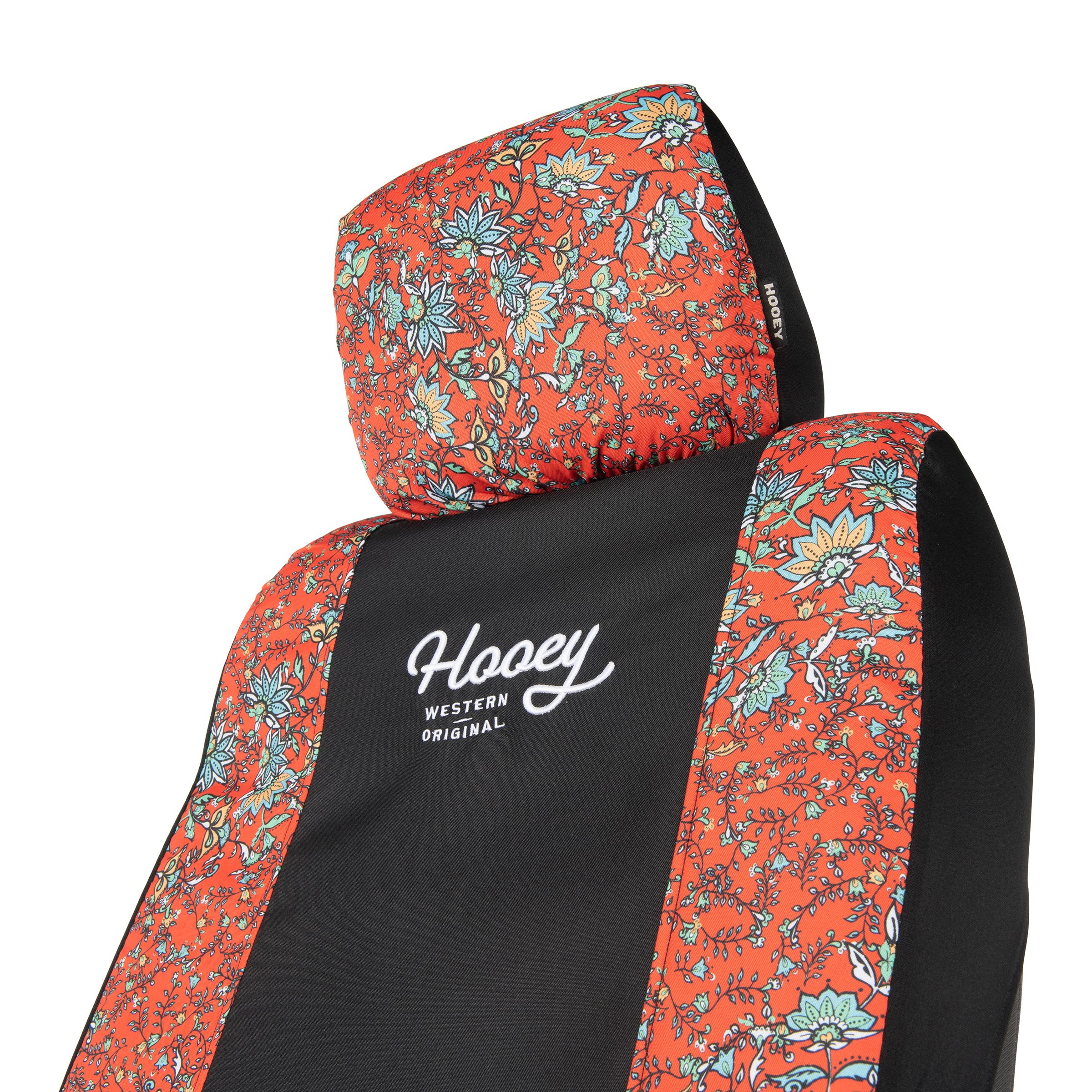HOOEY Low Back Seat Cover - Durable Polyester Bucket Seat Protection for Car, Truck, SUV - Riggin (Western Flower Red)