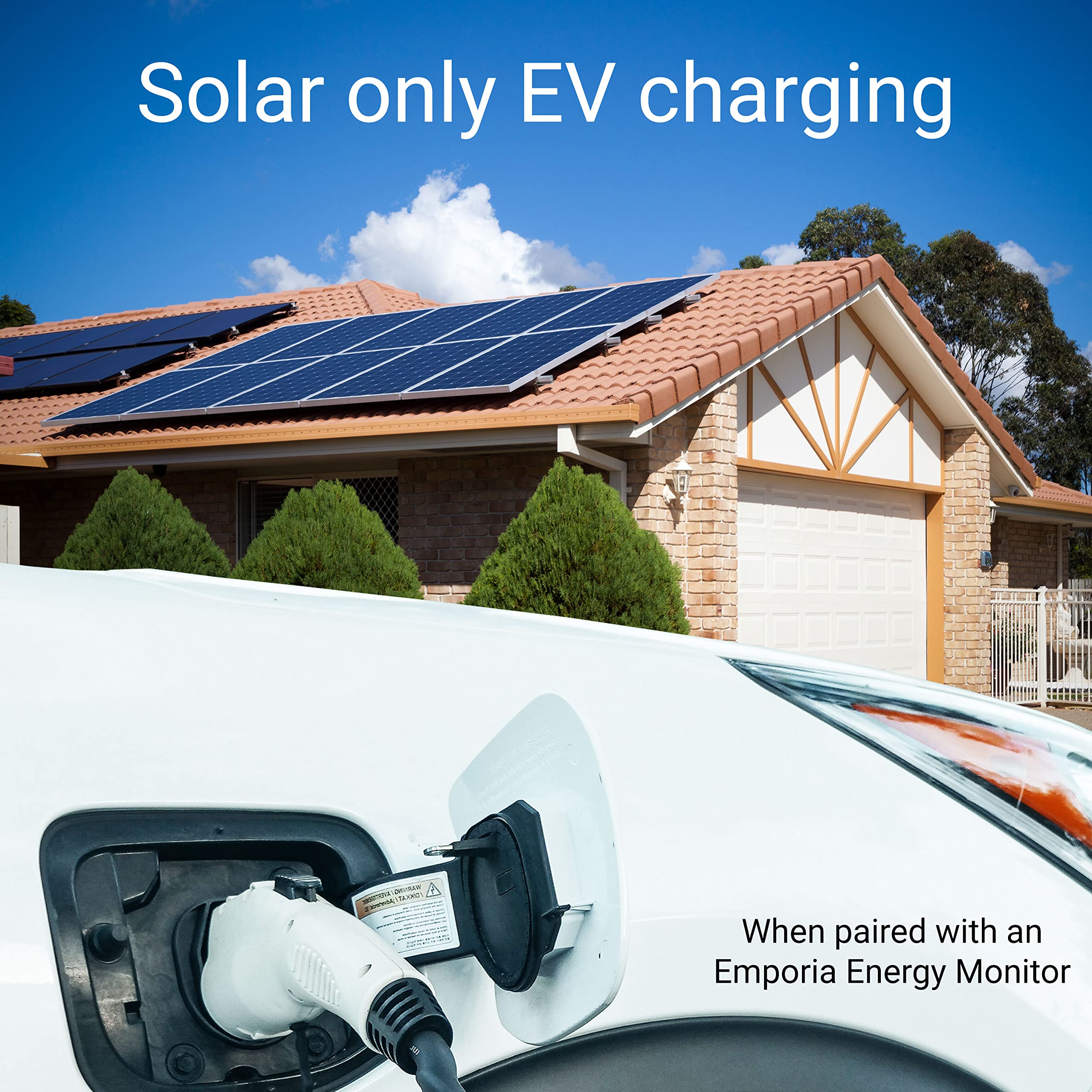 EMPORIA Level 2 EV Charger, 48 Amp, NEMA 14-50, J1772, 240V, WiFi Enabled, 24ft Cable, Black, Model EV001