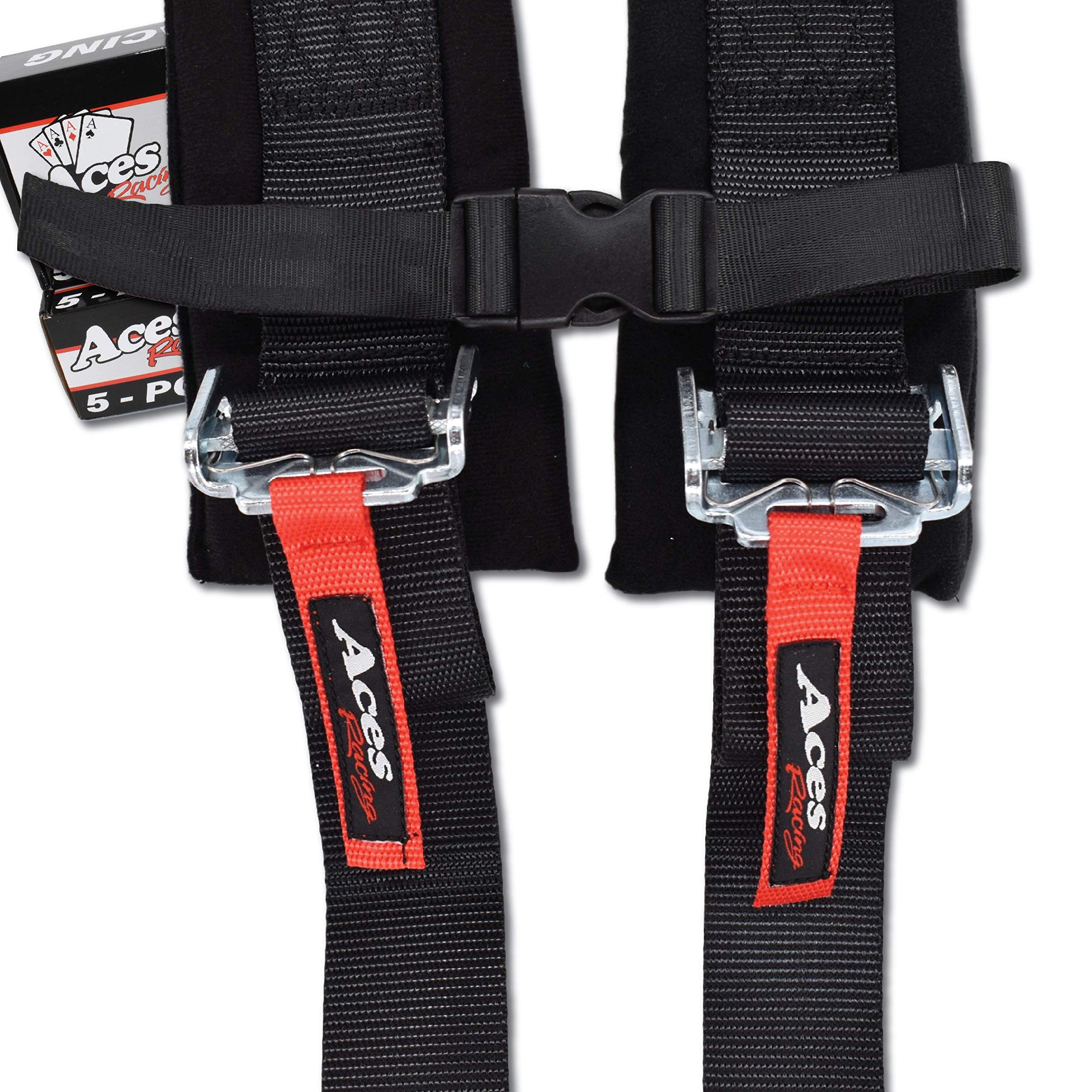 Aces Racing 5 Point Harness with 2 Inch Padding - Black, Model 5PHHarness