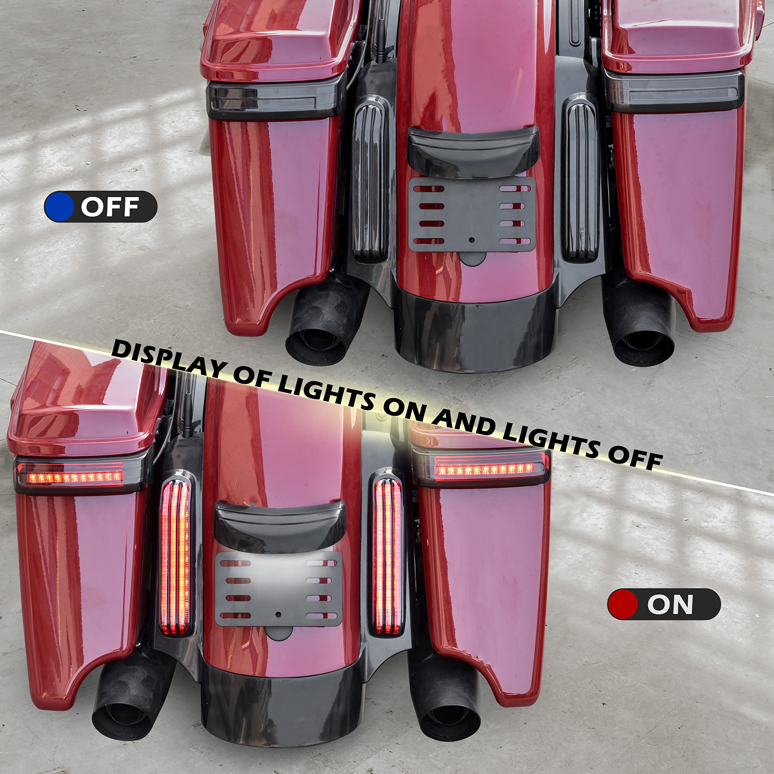 VEISUTOR LED Rear Fender Fascia Kit for Harley Road Glide 2014-2023, Model VST-010103-37, with Brake Running Turn Signal Lights