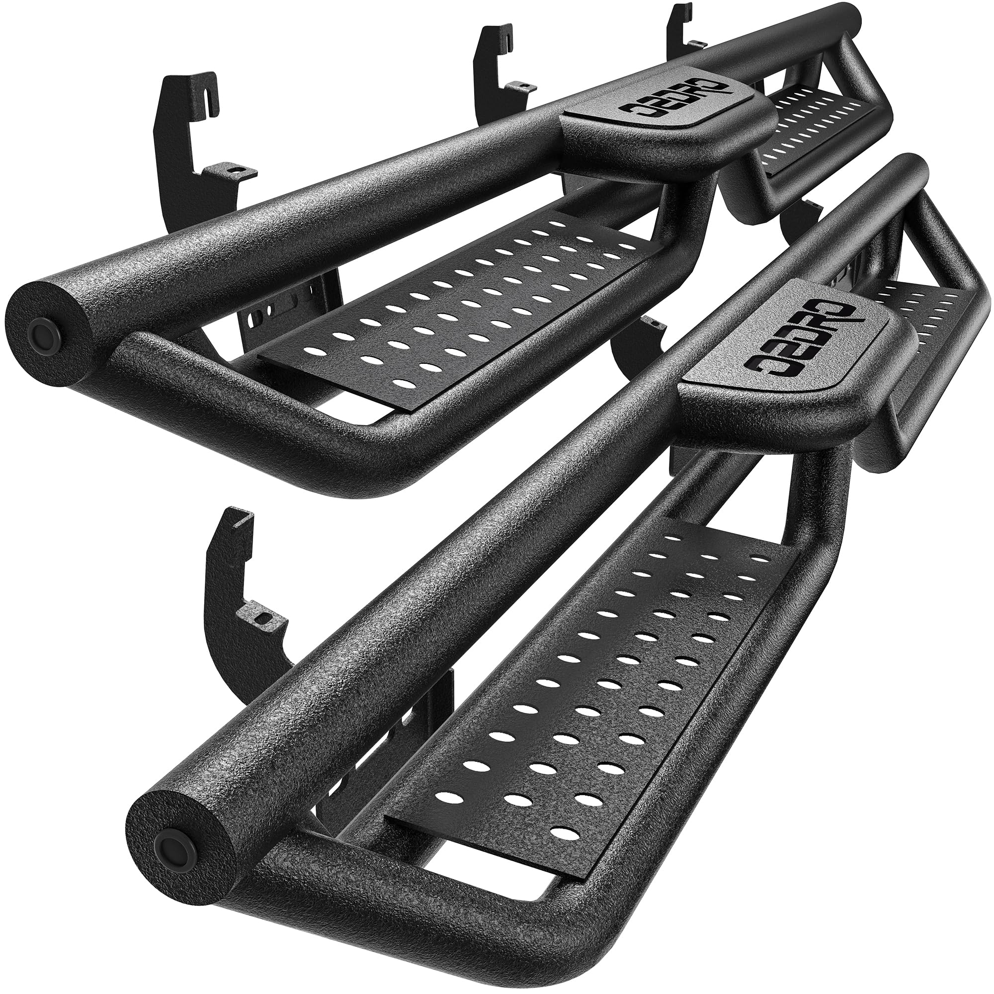 Running Boards Compatible with 2015-2026 Chevy Colorado/GMC Canyon Crew Cab, Two-Stair Side Steps Rail Drop Nerf Bars Carbon Ste
