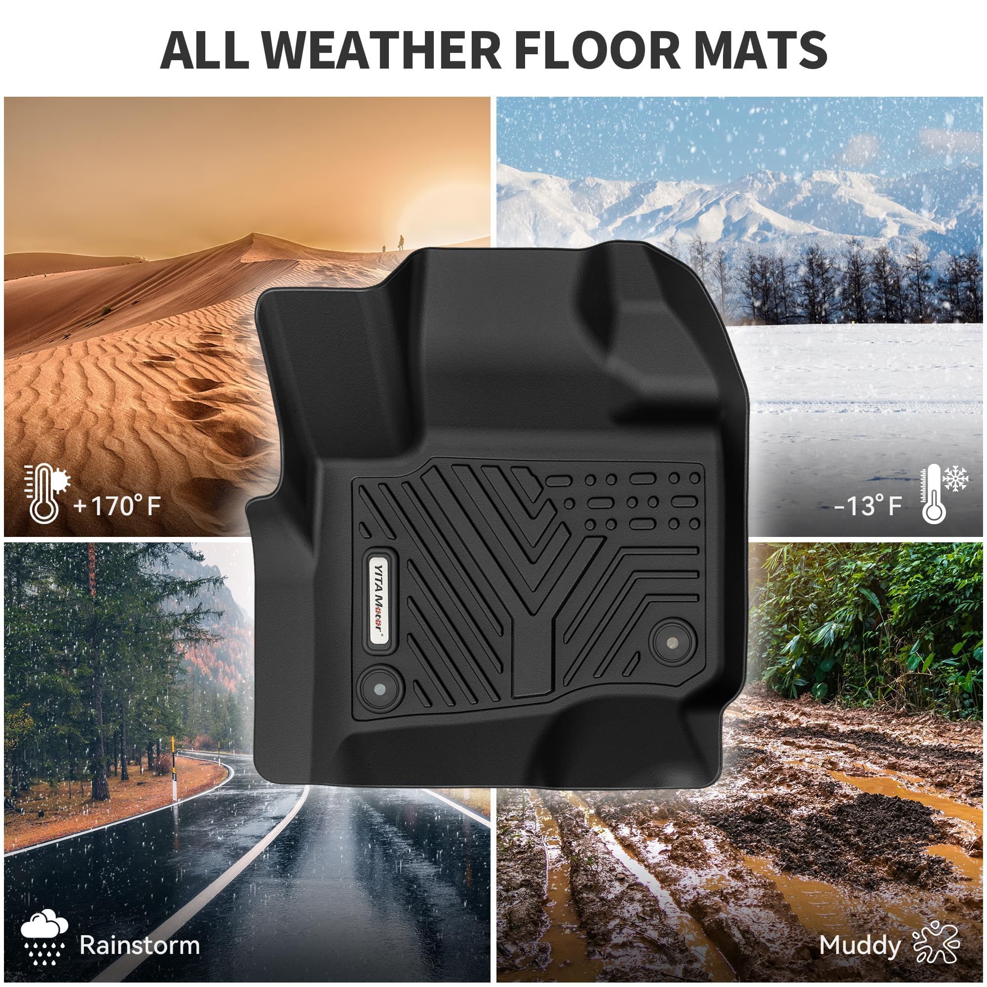 Yitamotor Floor Mats Fit For 2018-2025 Ford Expedition 7-Seater, Tpe All Weather Custom Fit Waterproof Floor Liners For Expediti