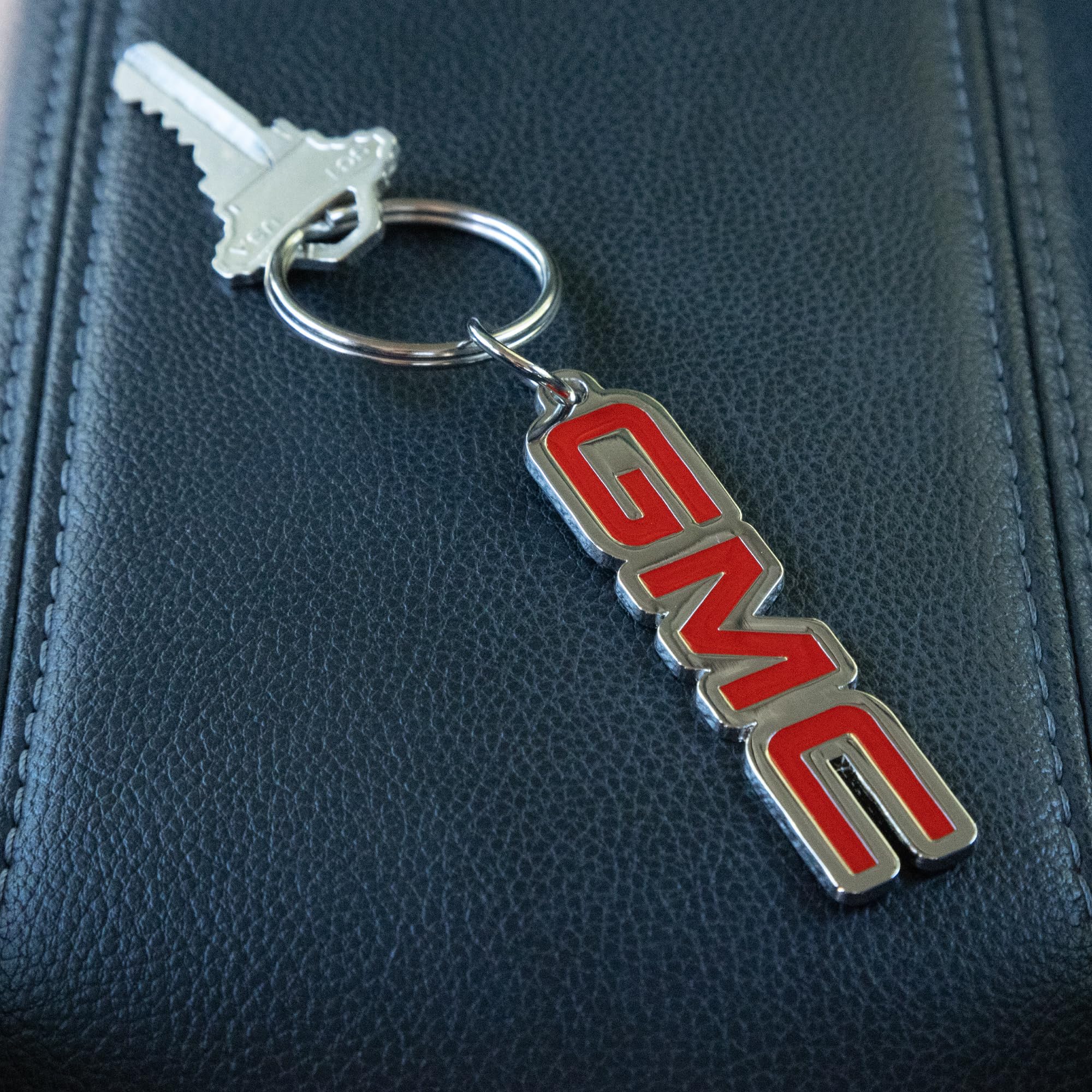 Plasticolor GMC Enamel Key Chain - Red and Chrome - Model 004578R01 - One Size - Metal Material