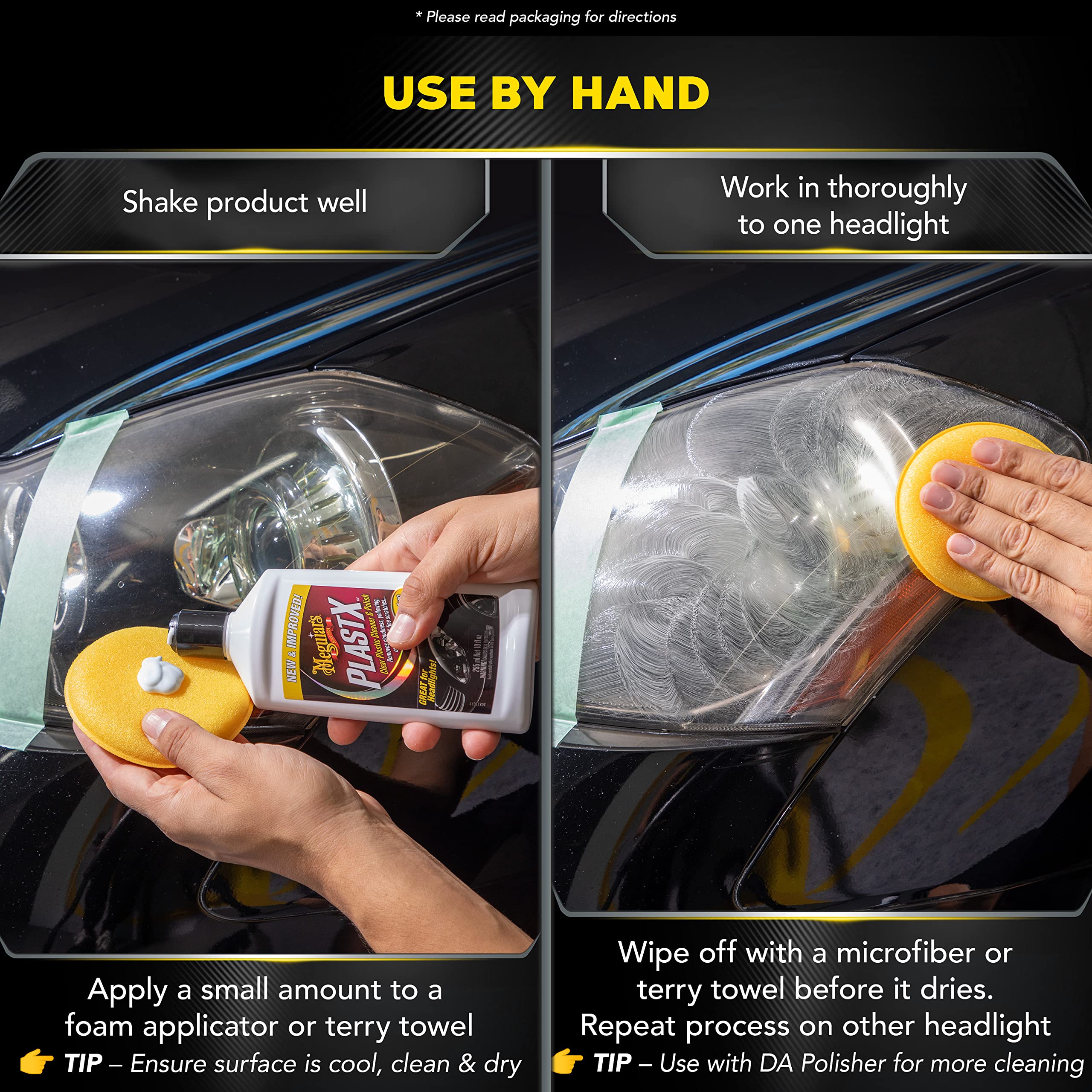 Meguiar's PlastX Plastic Polish, 296 ml - Effective Clear Plastic Restorer, Model G12310C