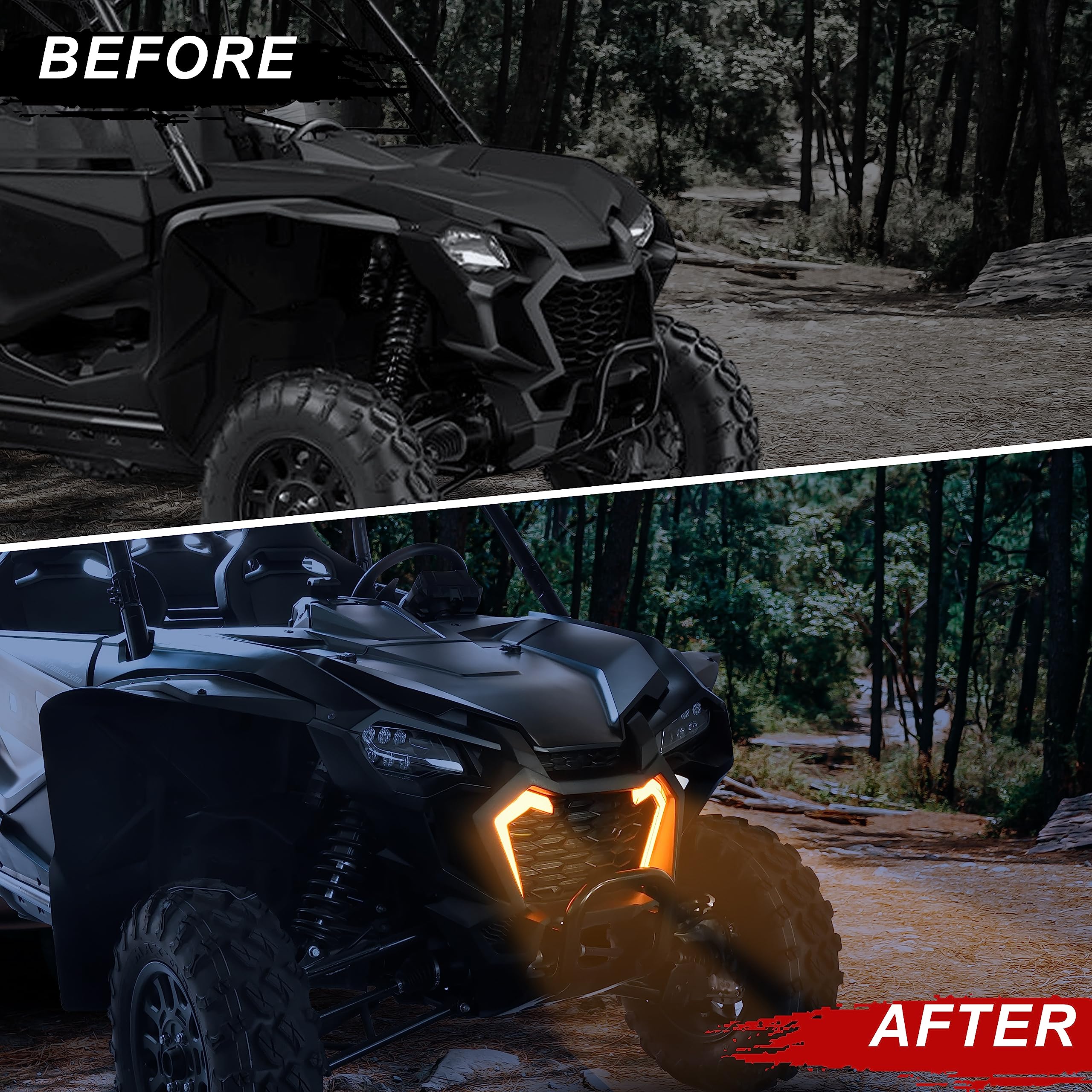 SAUTVS LED Turn Signal Fang Lights for Honda Talon 1000, Front Grille Accent Lights Signature Lights Grill Lamps for Honda Talon