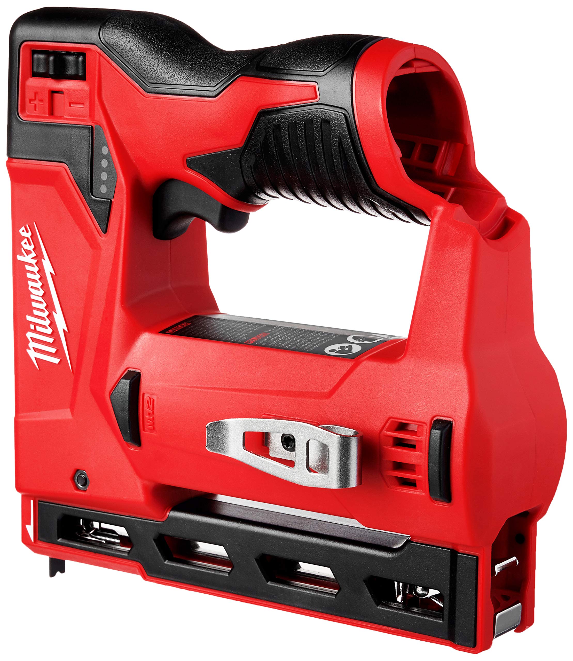 Milwaukee M12 3/8" Crown Stapler, Model 2447-20, Red & Black, Durable Plastic